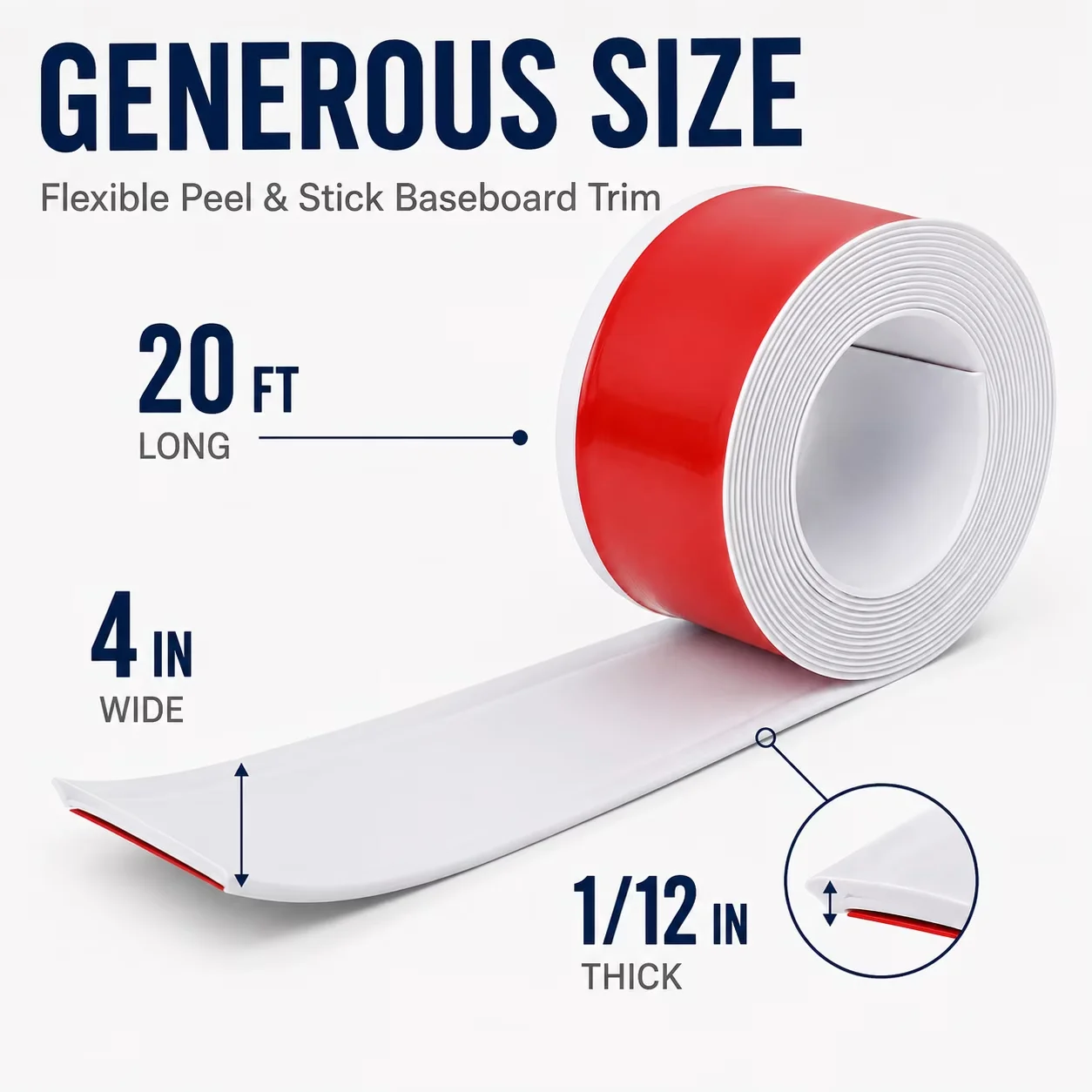 Versatile Grey Vinyl Flooring Vinyl Plank Flooring with Self-Adhesive, Baseboard trim - Vinyl White Model E987D3