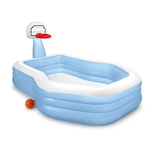 Sleek Inflatable Pool with Fade Resistant, Color: Blue, Blue - Blue 57183EP Model F6A11D