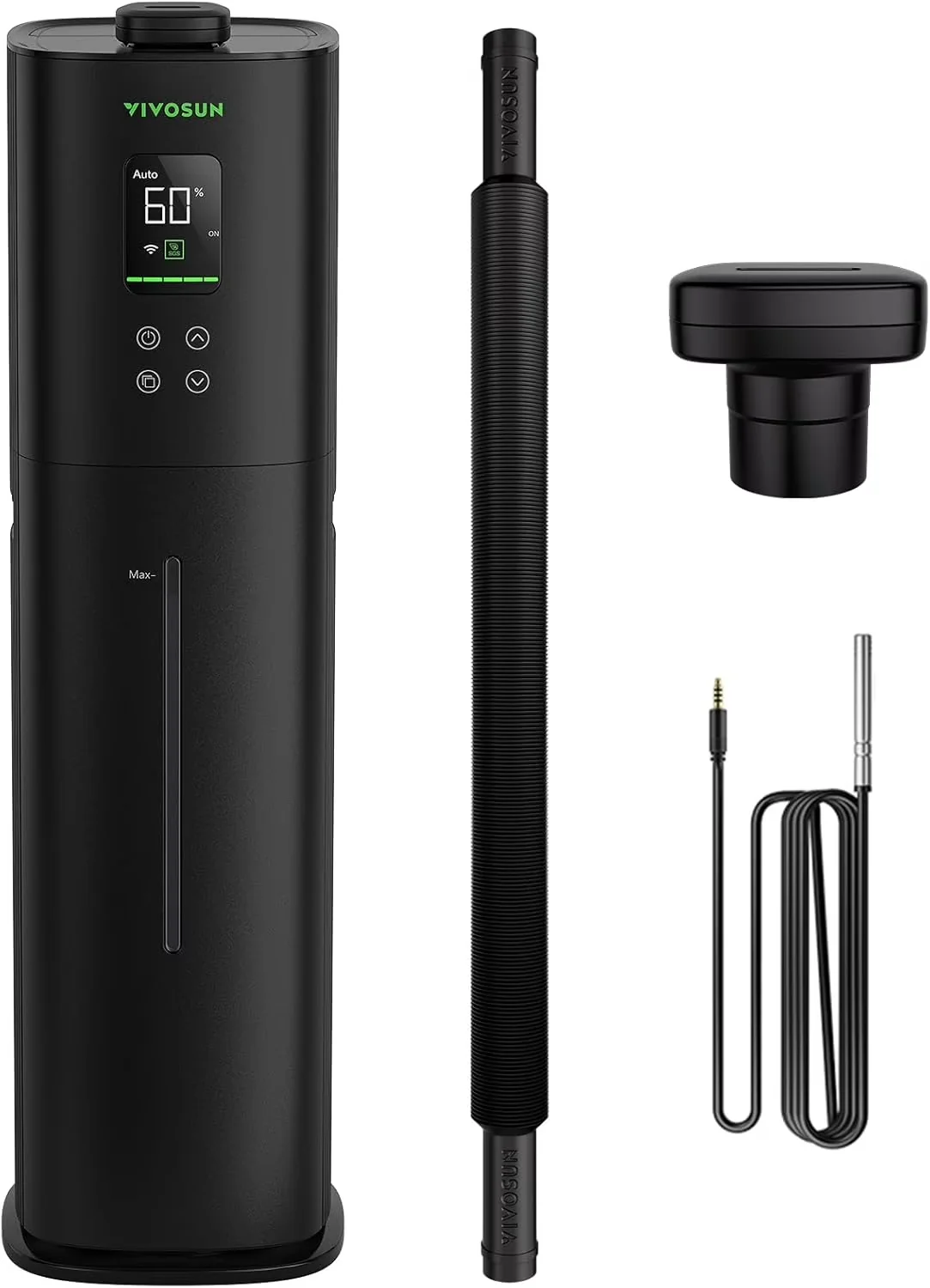 Humidifier Sleek with Remote Controlled, Advanced Ultrasonic Atomizer - Black Model 5D2FA7
