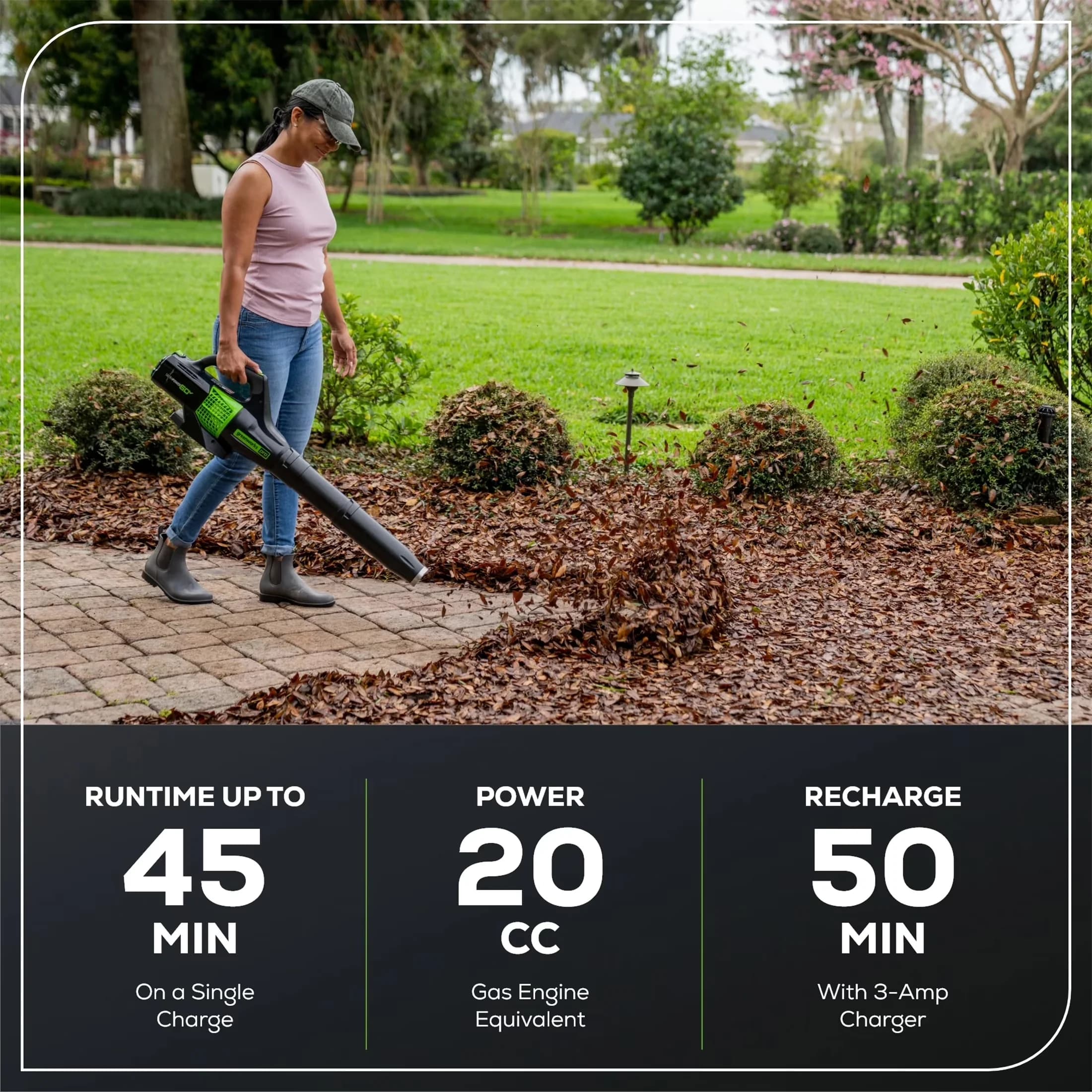 Innovative Leaf Blower with Battery, 60V, 2.0Ah Battery & Charger - Rustic Charm Model F007D8