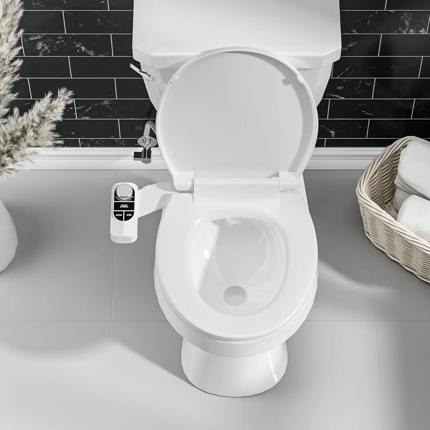 Reliable Plumbing with Adjustable, Ergonomic, Non-Electric Bidet - Abs Black Model C8FE4F
