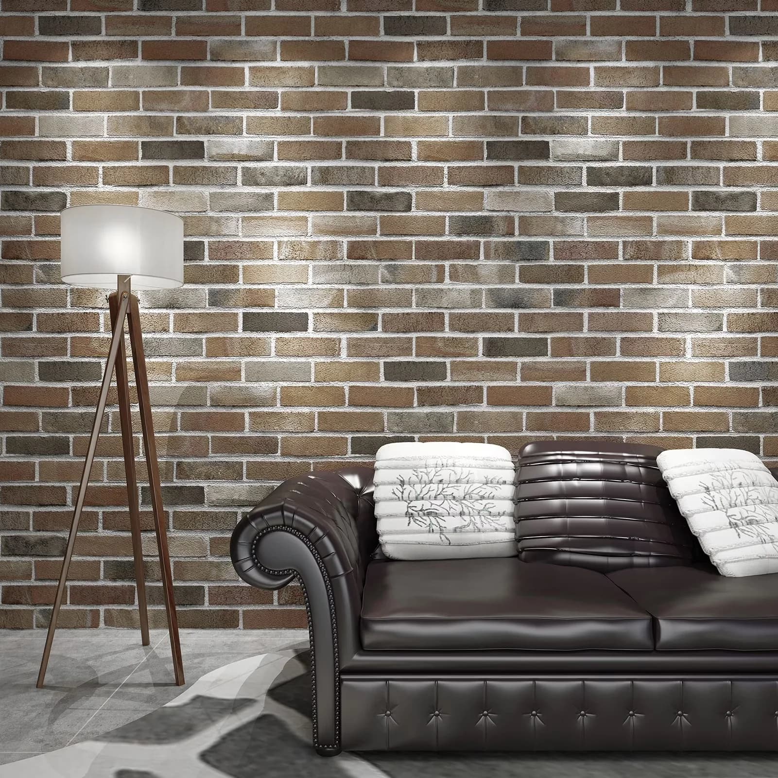 Durable Wallpaper Wall Decals Wall Covering with Easy To Clean, Self Adhesive Waterproof Foam - Xpe Brown Model 301ECB