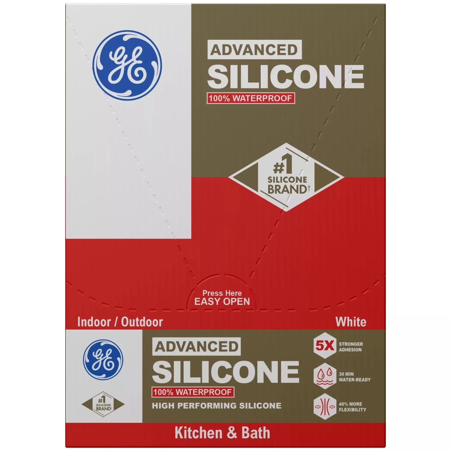 Adhesives Glues In Paint Supplies Tool Stylish with Waterproof, Pack of 1, Advanced Silicone Kitchen & Bath Sealant - White Model F68FDE