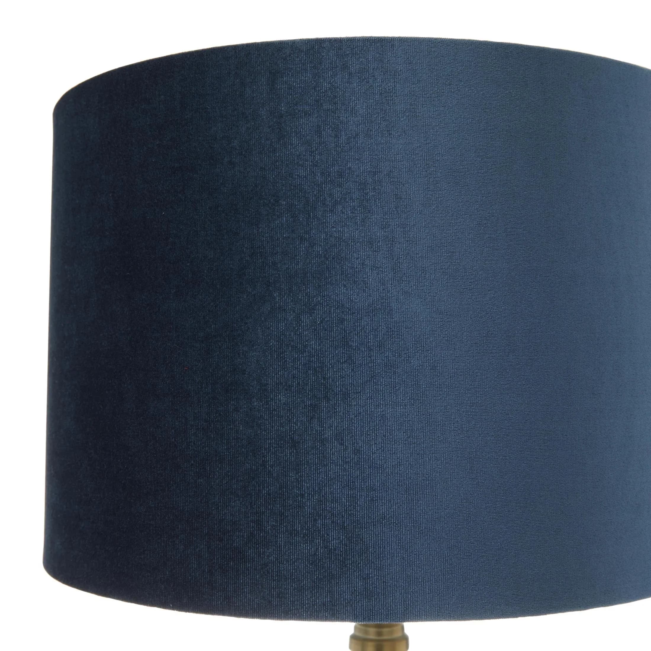 Modern Lamp with Incandescent, Transitional, 20" Ribbed Blue Table - Blue Glass Model B487F6