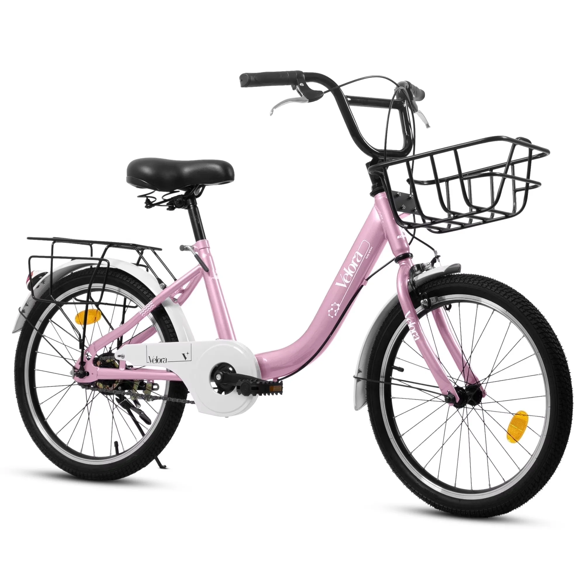 Efficient Road Bike with Adjustable Height, Doll-Seat & Basket Pink - Pink Model FF7332