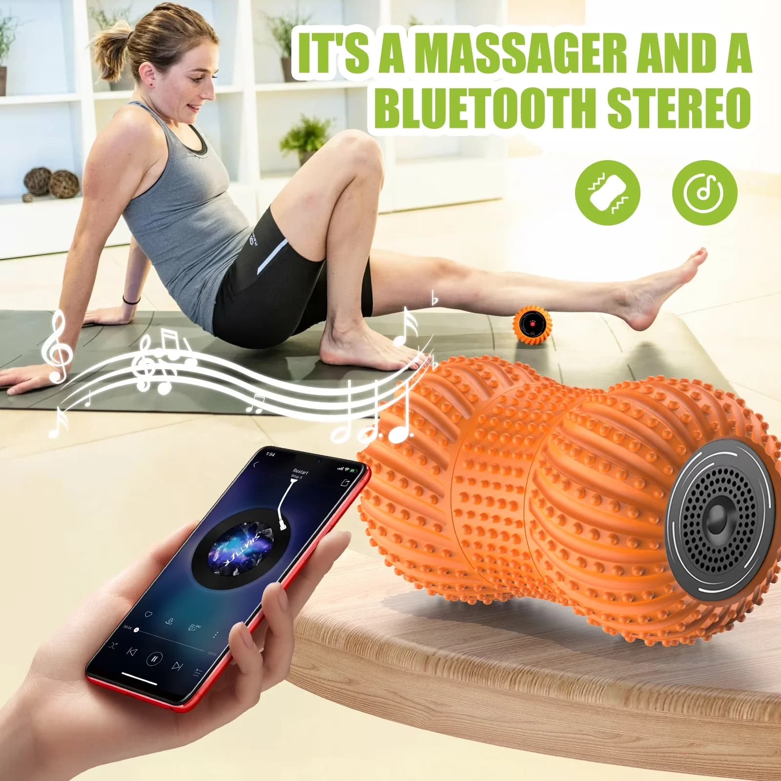 Home Gym Accessory Compact with Battery, Vibrating - Foam Pastelmulberry Model 801D8A