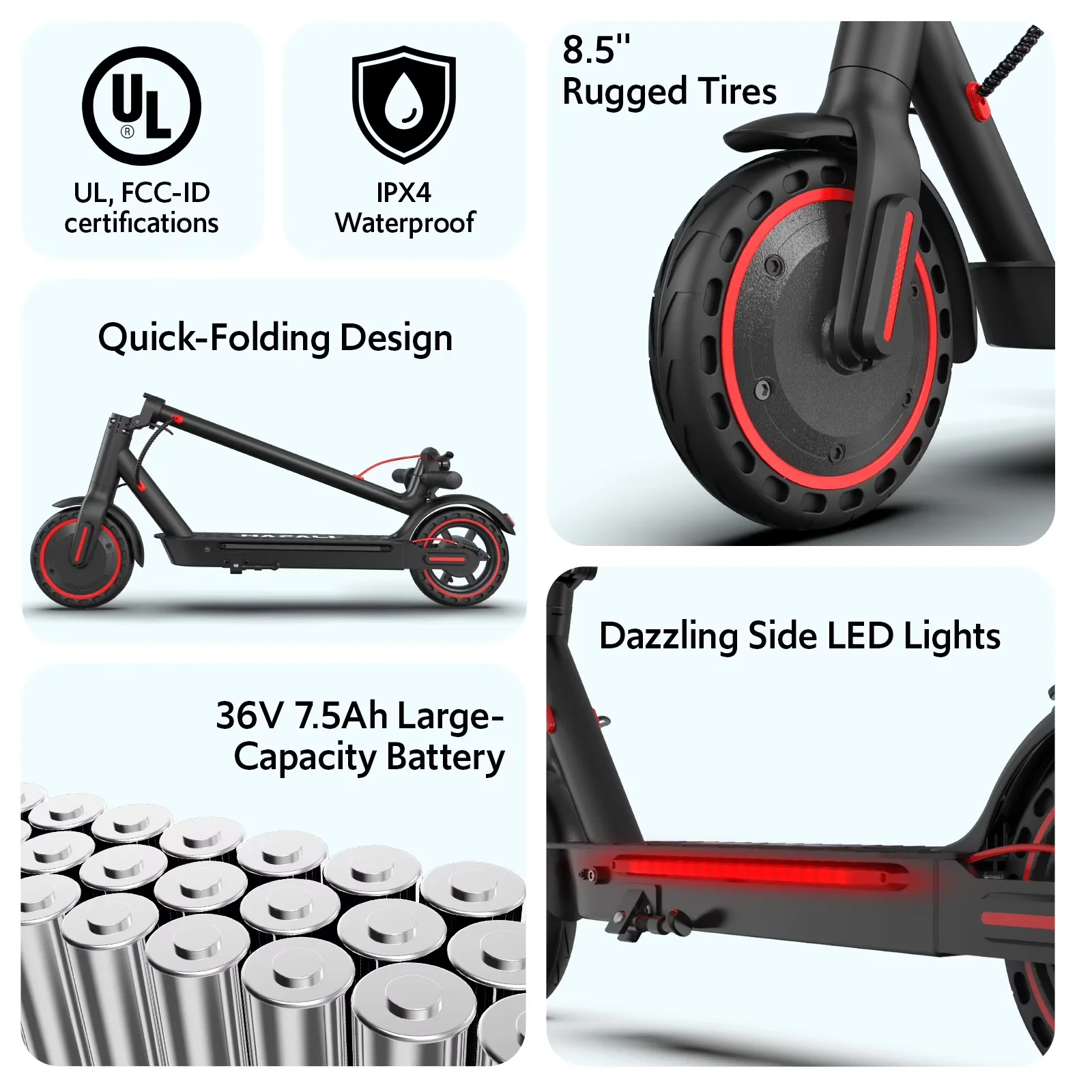 Scooter Professional with 350W, 36V, App Compatibility - Black Metal - Commercial Quality Model 996D20