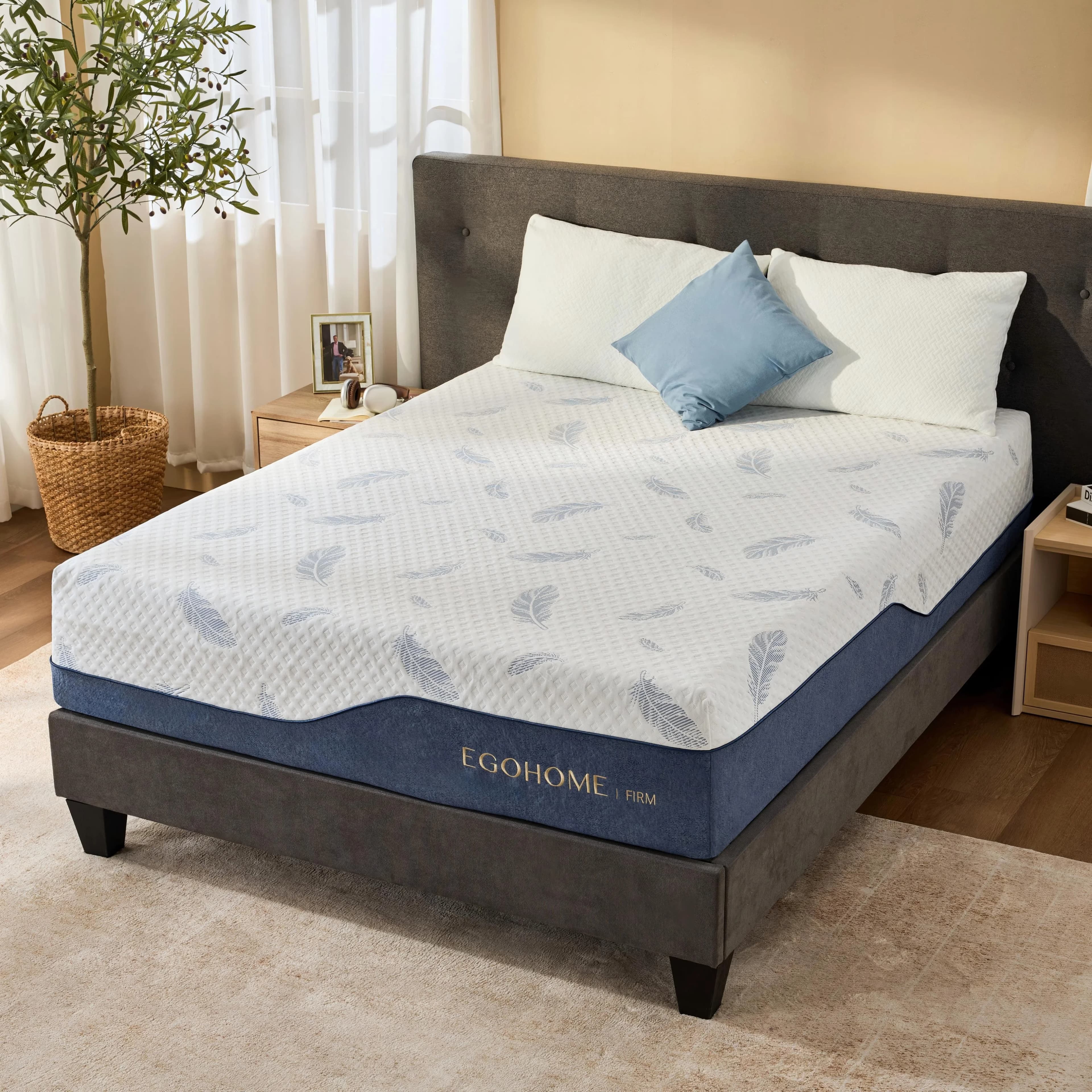 Reliable Mattresses Accessory with Low Motion Transfer, Mattress-In-A-Box - White Gel Memory Foam, Foam, Polyester, Memory Foam Model 0B40A5