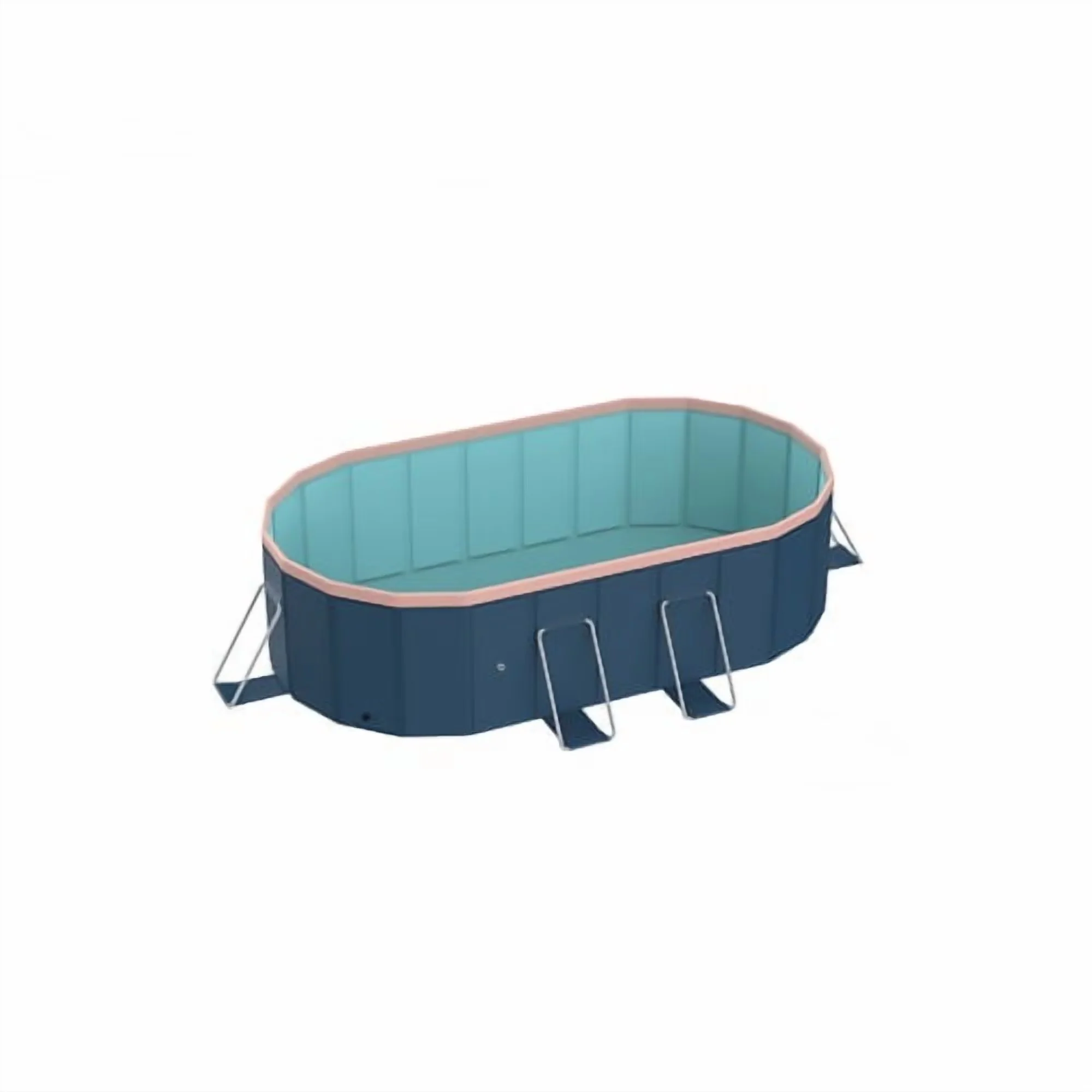 Inflatable Pool Essential with Dog, Kiddie, 6.9FT PVC Folding - Blue for Outdoor, Garden Model B9C20B