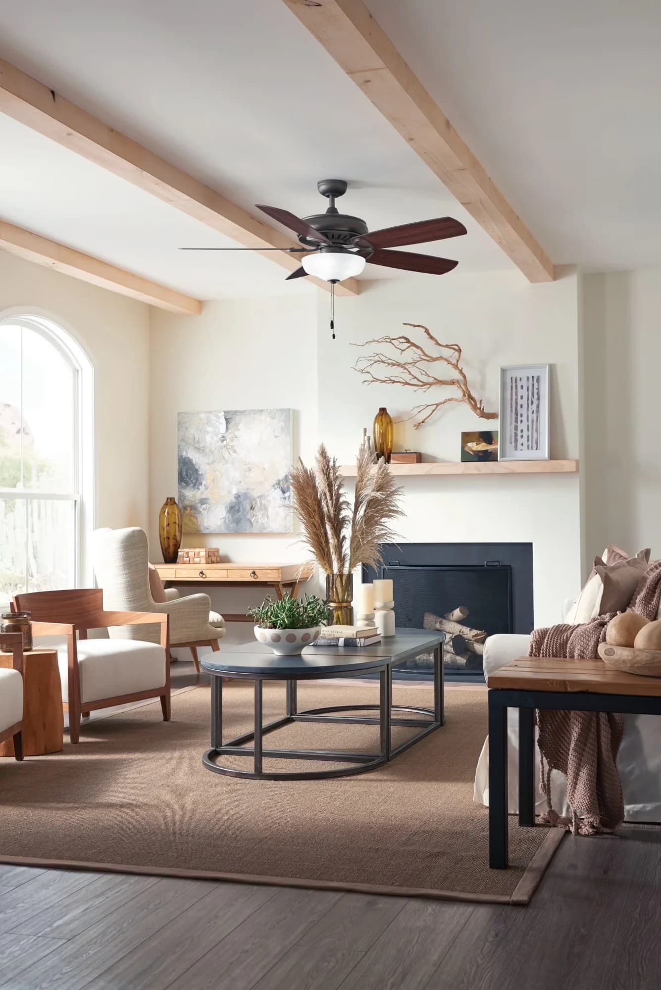 Ceiling Fan Modern with LED, Family: Gladiator Illuminated, Gladiator Illuminated - Bronze No Shade Model 029499