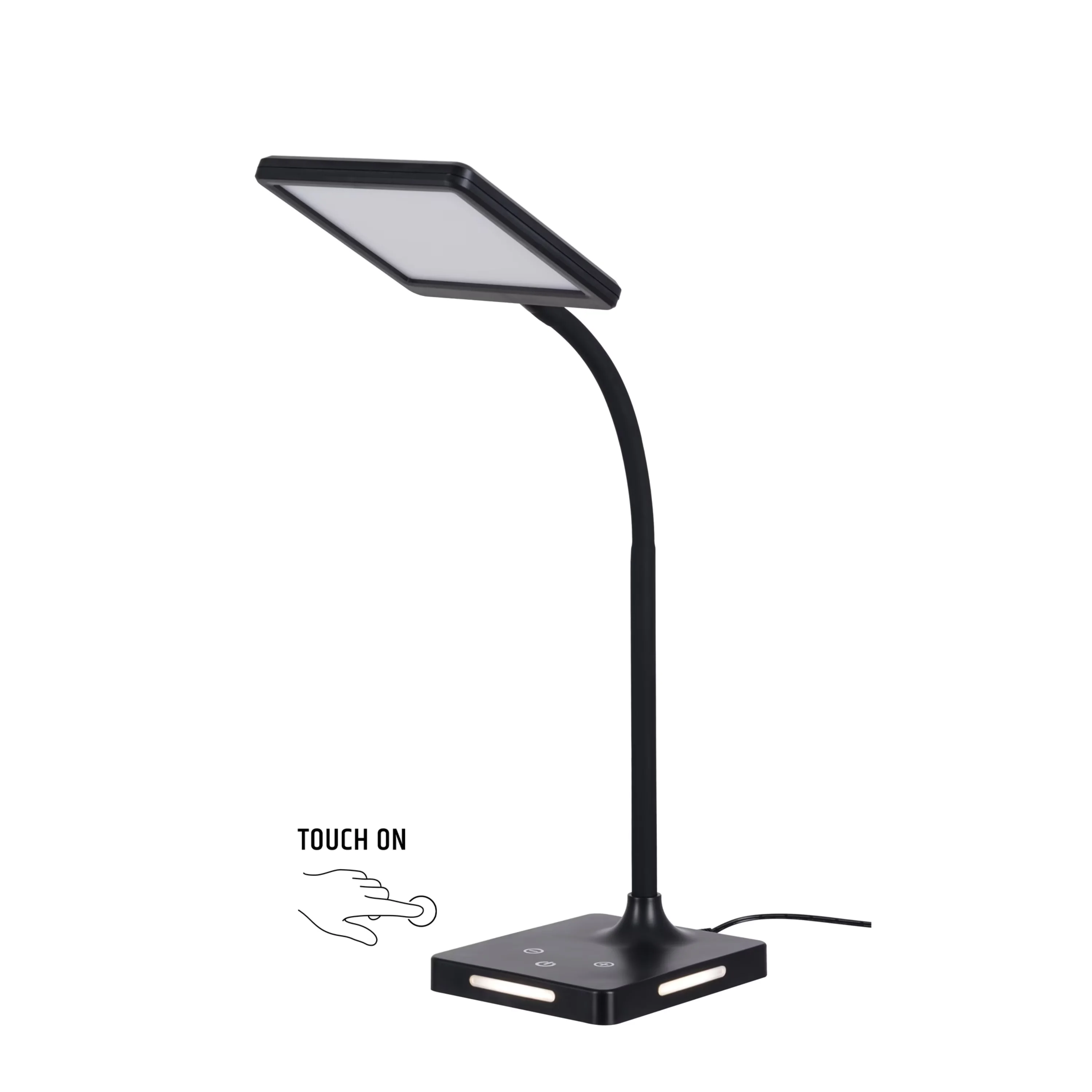 Innovative Desk Lamp with LED, Modern, Black Finish - Plastic Black Wellness Model FFFBB1