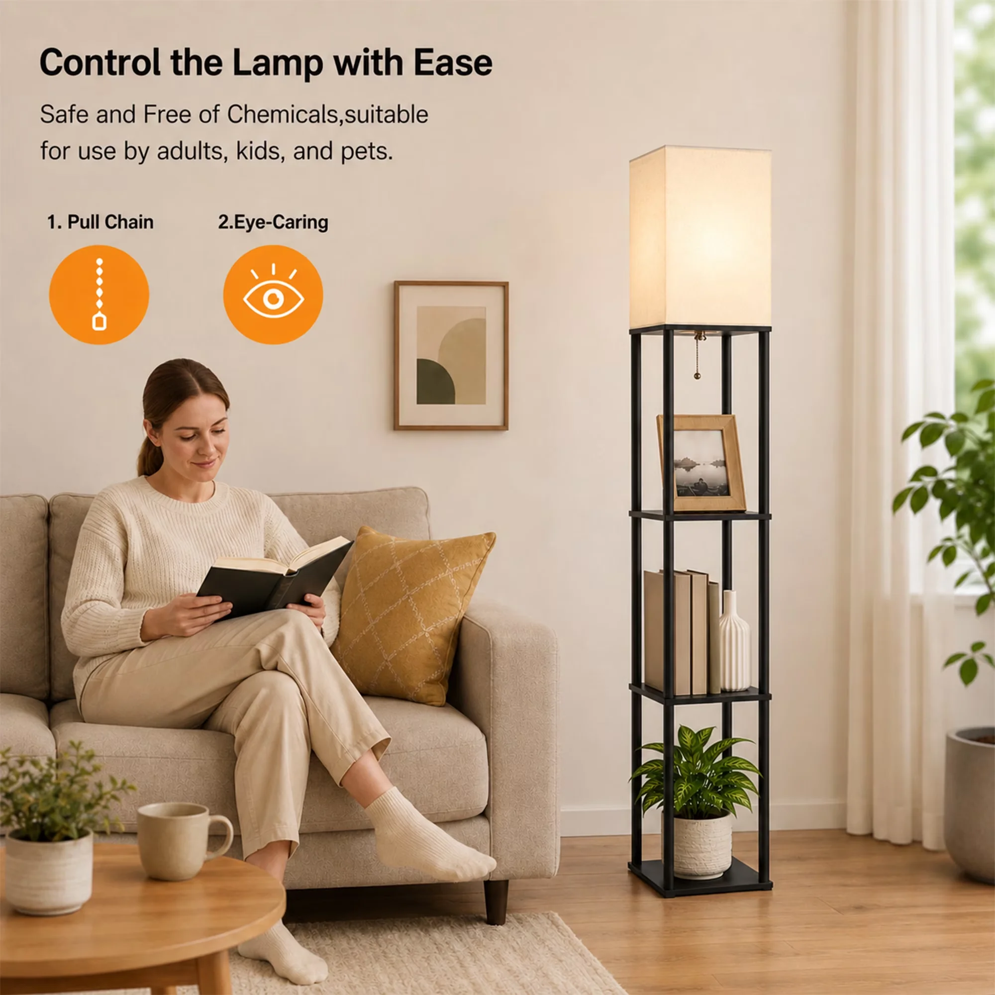 Lamp Quality with LED, 9W, Modern - Black, White Metal for Living Room, Bedroom Model 899336