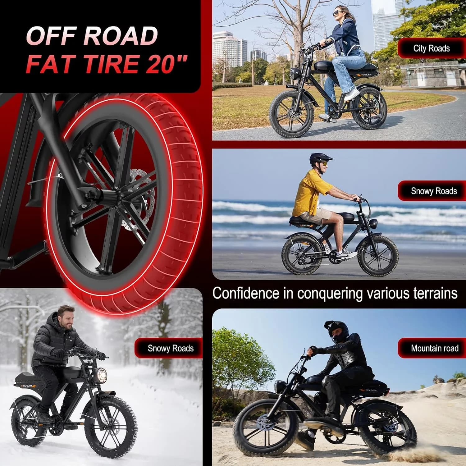 Efficient Electric Bike with 1000W, 48V, Adjustable Speed - V30 - Long-Lasting Performance Model C2BBB6