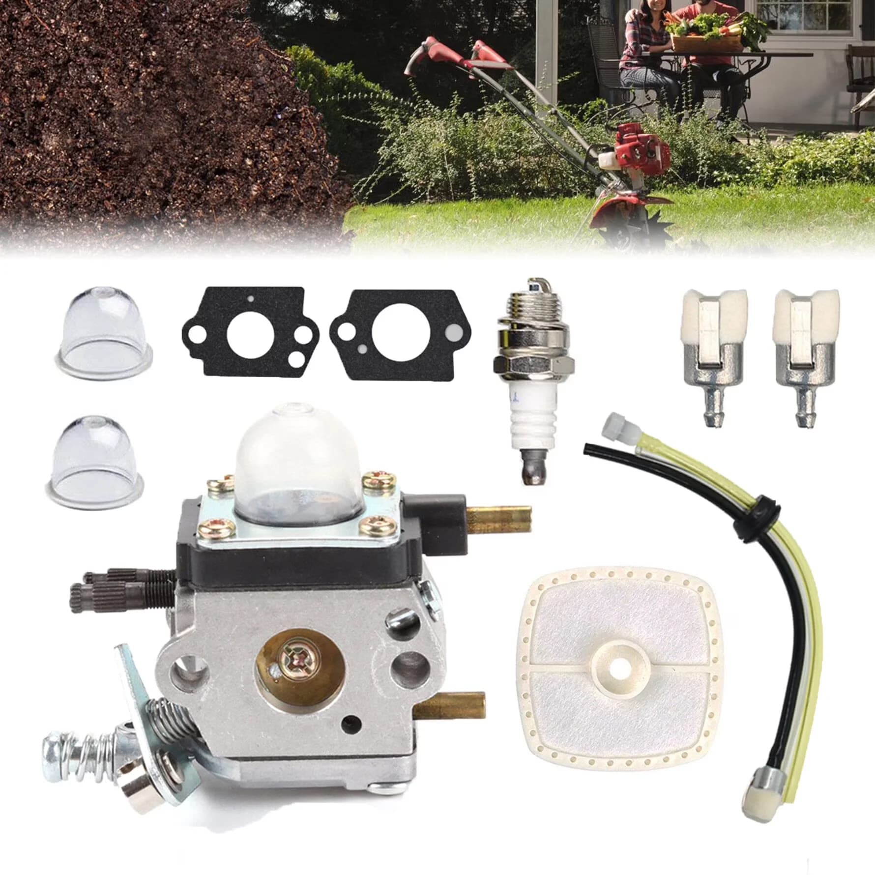 Quality Trillers Cultivator with Stable performance and high reliability, C1U-K54A Carburetor Carb Repower Kit Fit - Model 48ECD0