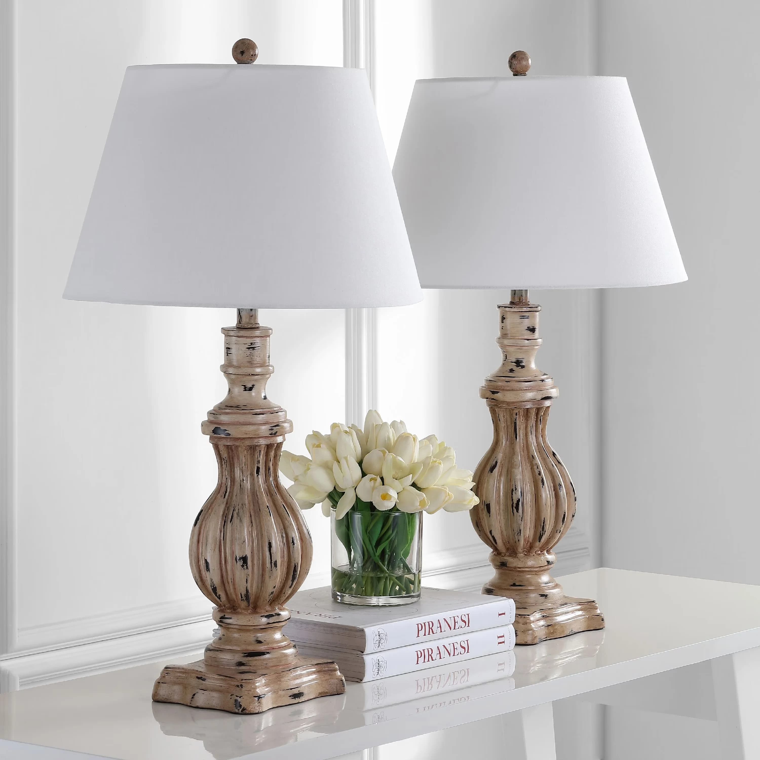 Essential Lamp with LED, Farmhouse, Tanner Traditional 31 in. H - Brown Resin Model CF9736