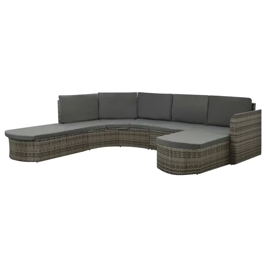 Durable Outdoor Sofas Sectional with Waterproof, Modern, Weather-Resistant - Pe Rattan, Powder-Coated Steel Grey Model DD5510