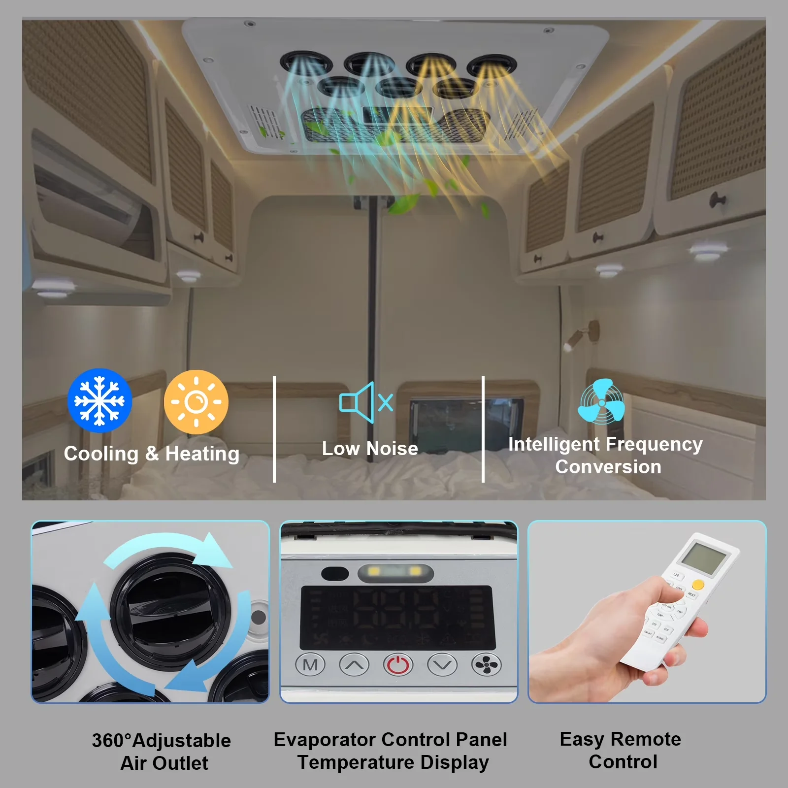 Professional Air Conditioner with 15000 BTU, 12V, 15000 BTU Rooftop RV AC Unit - Model 12819C