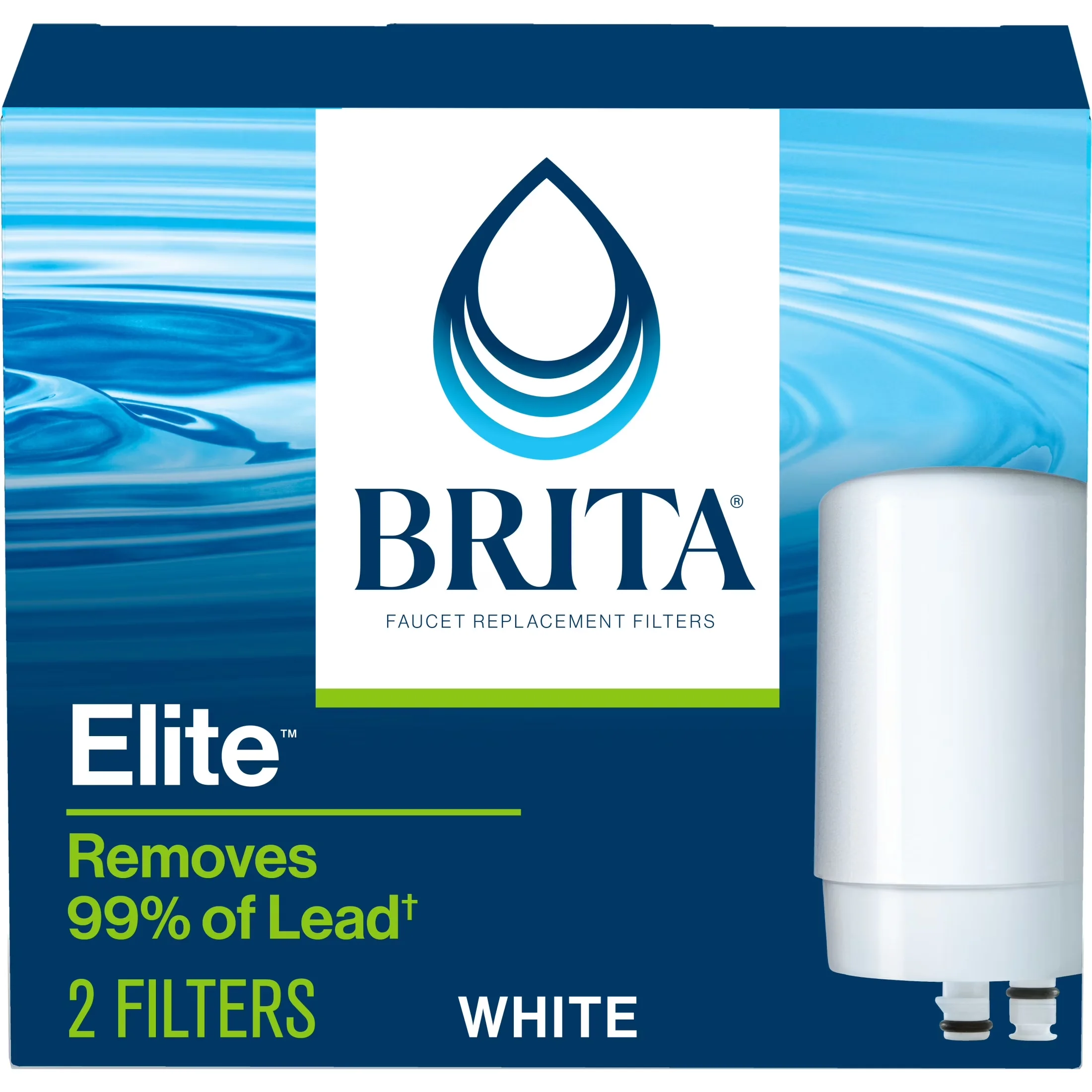 Stylish Water Filtration with White, Reduces Lead, Faucet Mount System Replacement Filter - White Model 0E2F3B