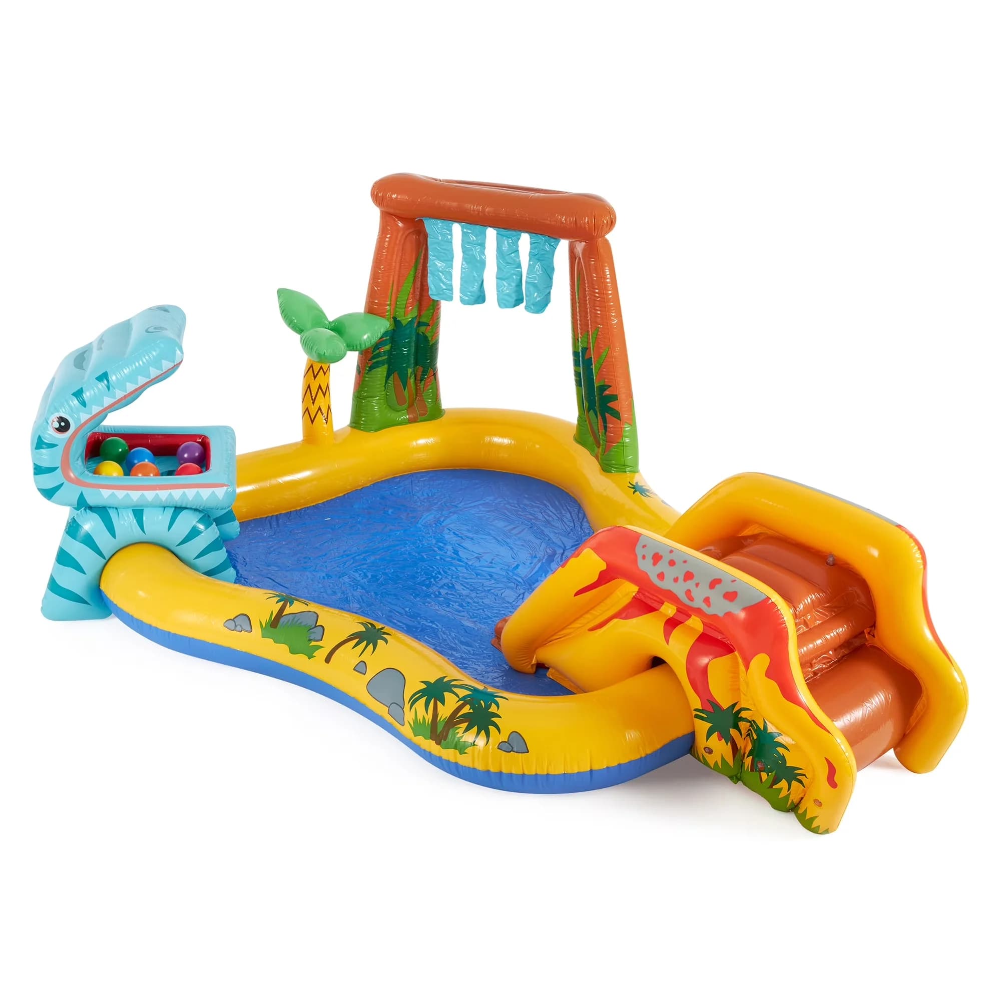 Inflatable Pool Essential with Dinosaur themed inflatable kiddie pool, Pool wall height: 6.375 inches - Multicolor Model 4557D1