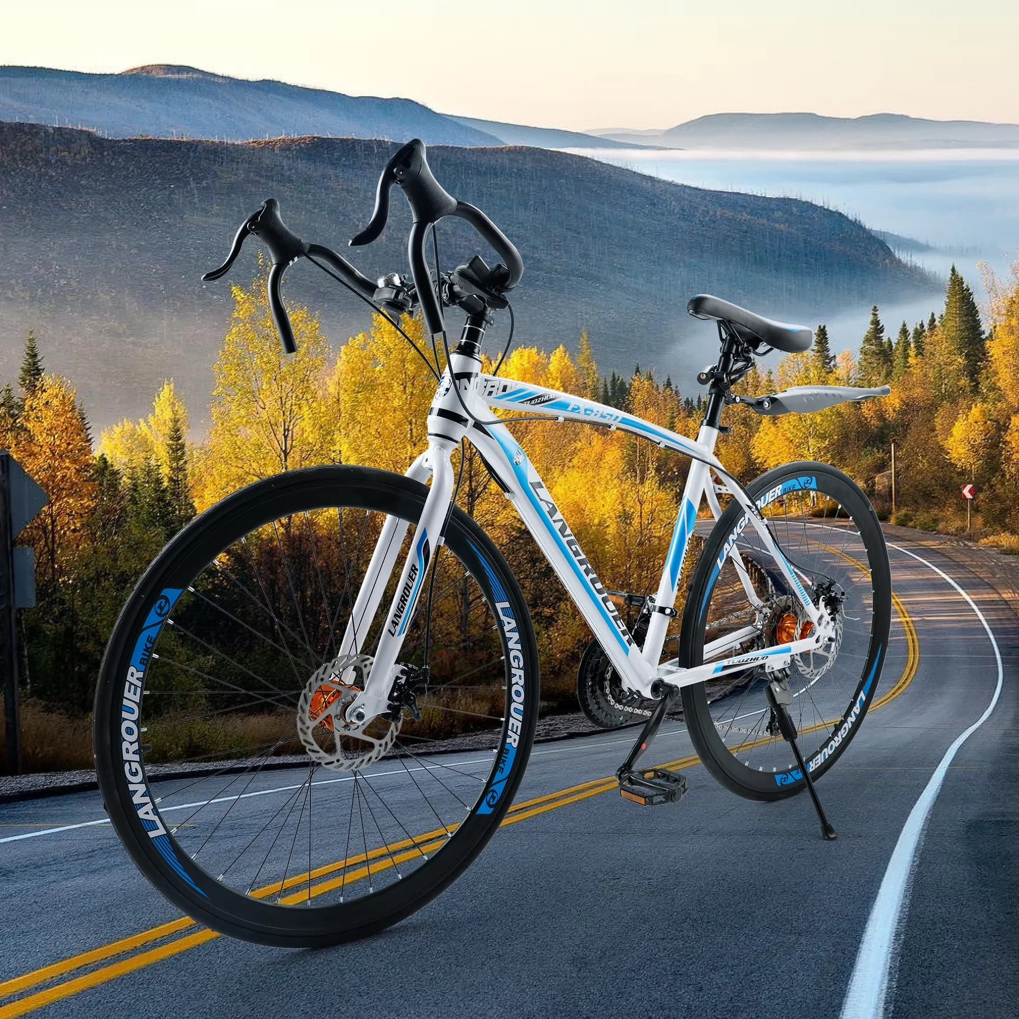 Stylish Road Bike with Adjustable Speed, Adjustable Seat Height - White Model D5D55C