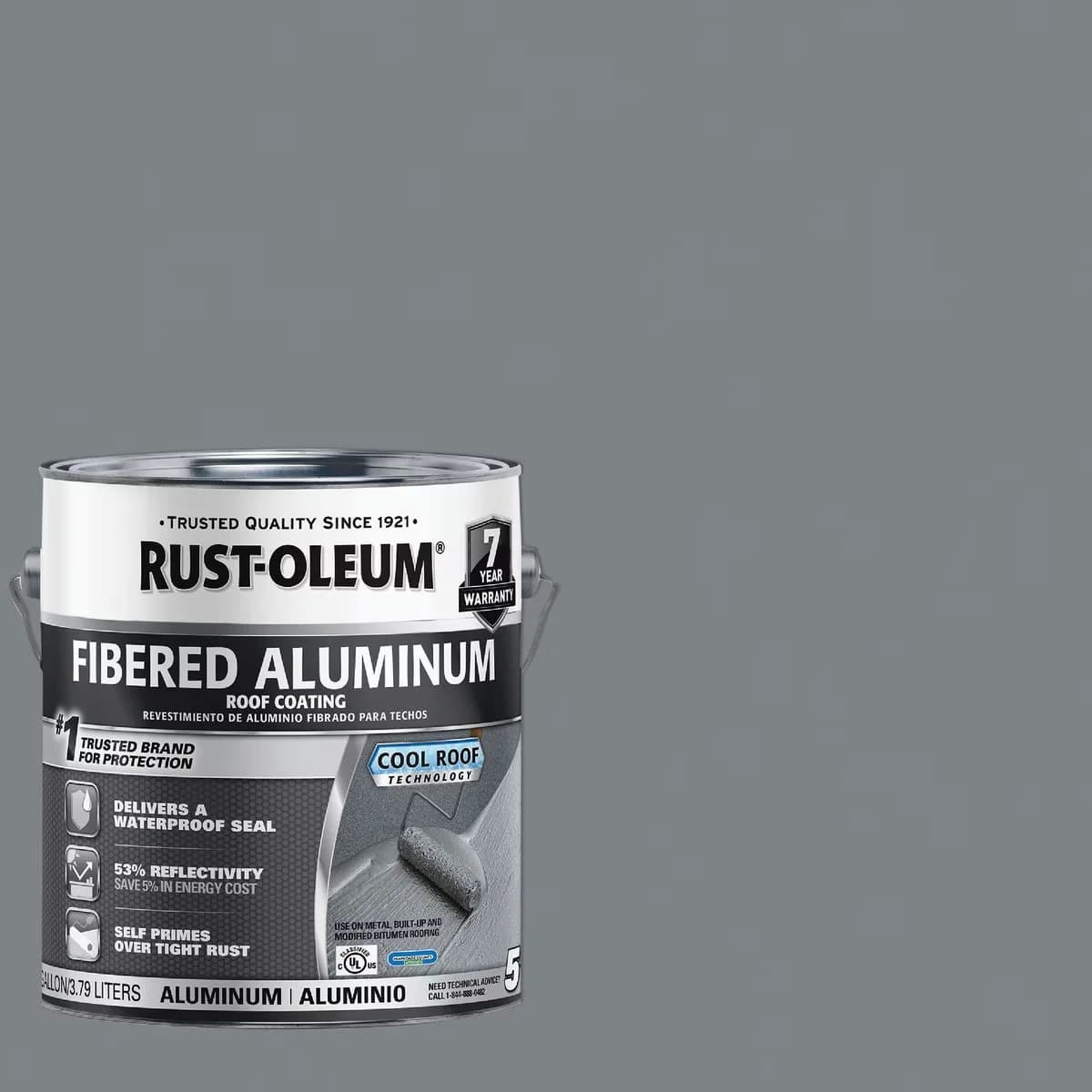 Durable Building Material with Bright Aluminum, 510 Fibered Aluminum Roof Coating, 0.9 Gallon - Bright Aluminum 6; 8; 6 Model C69817