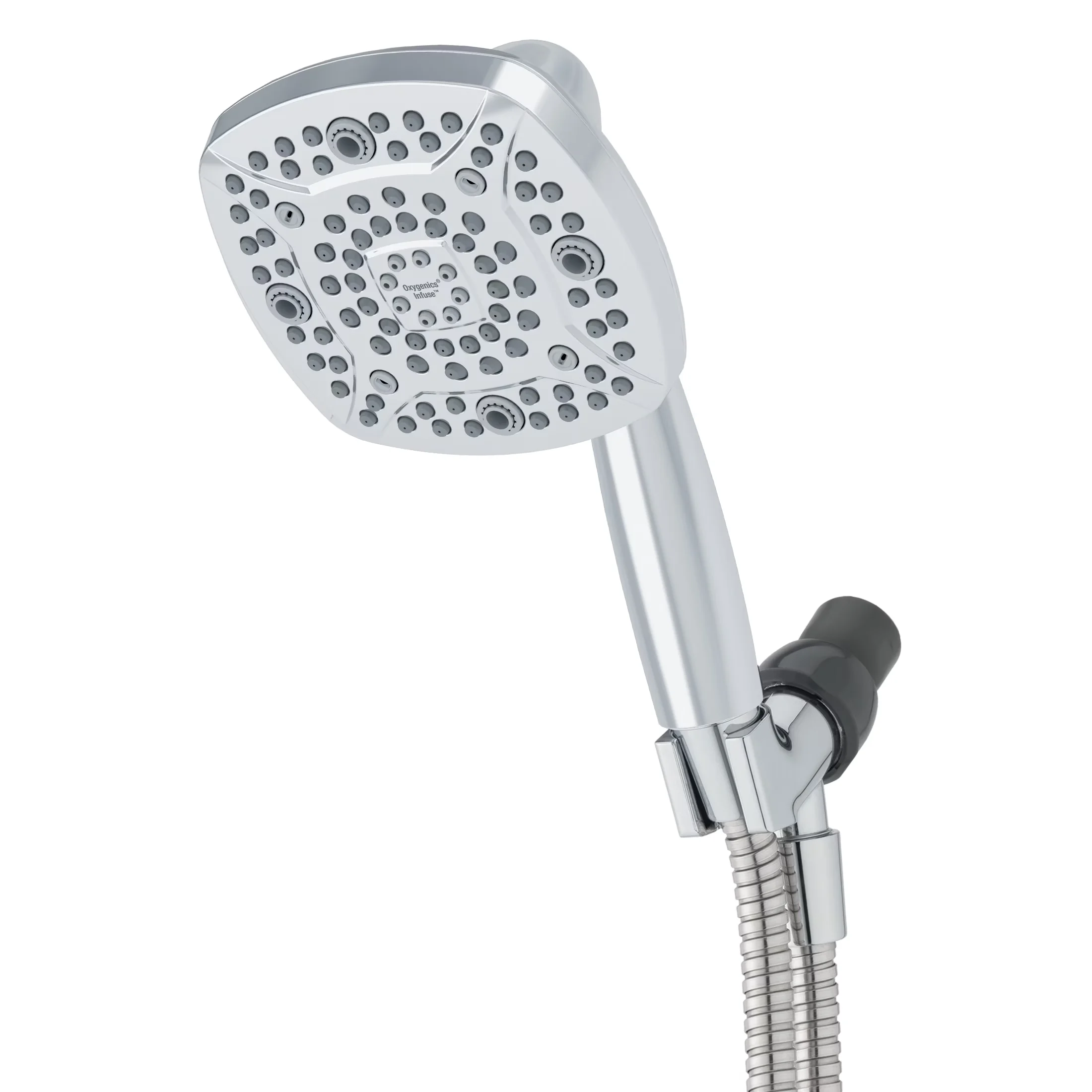 Durable Shower Head with High Pressure, Infuse 7-Setting Chrome Handheld - Abs Silver Model 03F4FC