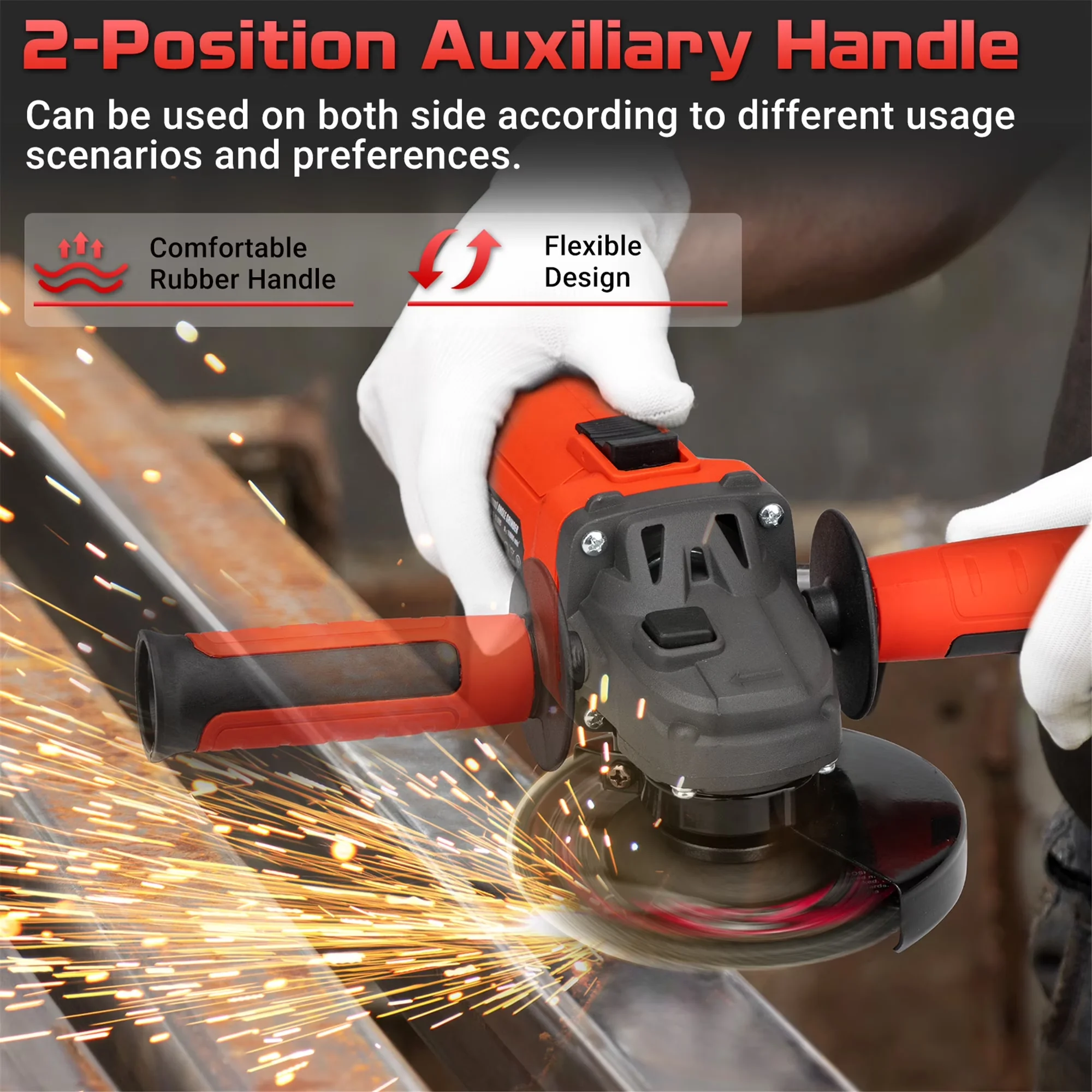 Quality Woodworking with Lightweight, Guards, 4-1/2 Inch 11000 RPM Angle Grinder 4Amp - Model E930CB