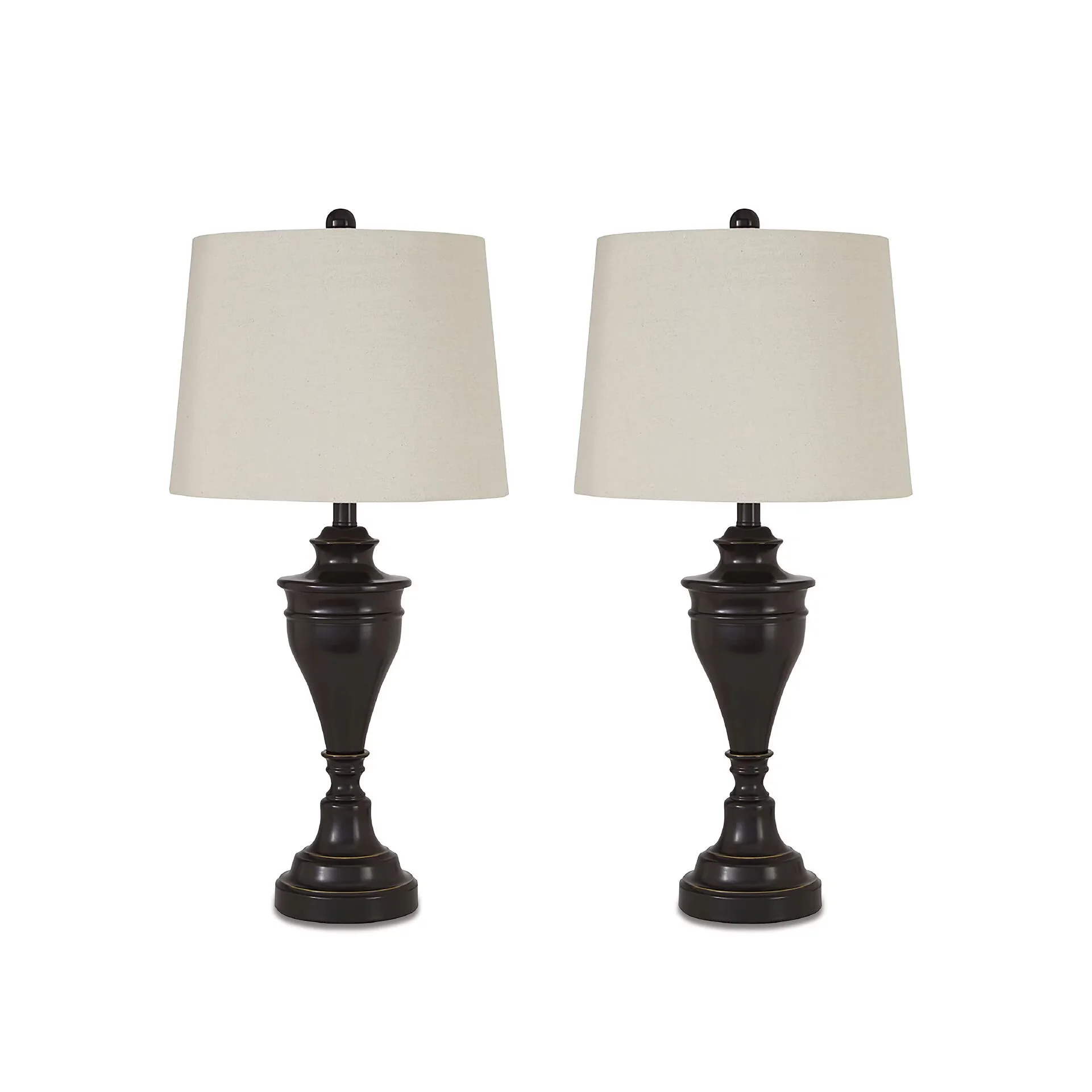 Stylish Lamp Set with Traditional, 3-way switch, Traditional Darlita Table - Brown Fabric;Metal Model 26210D