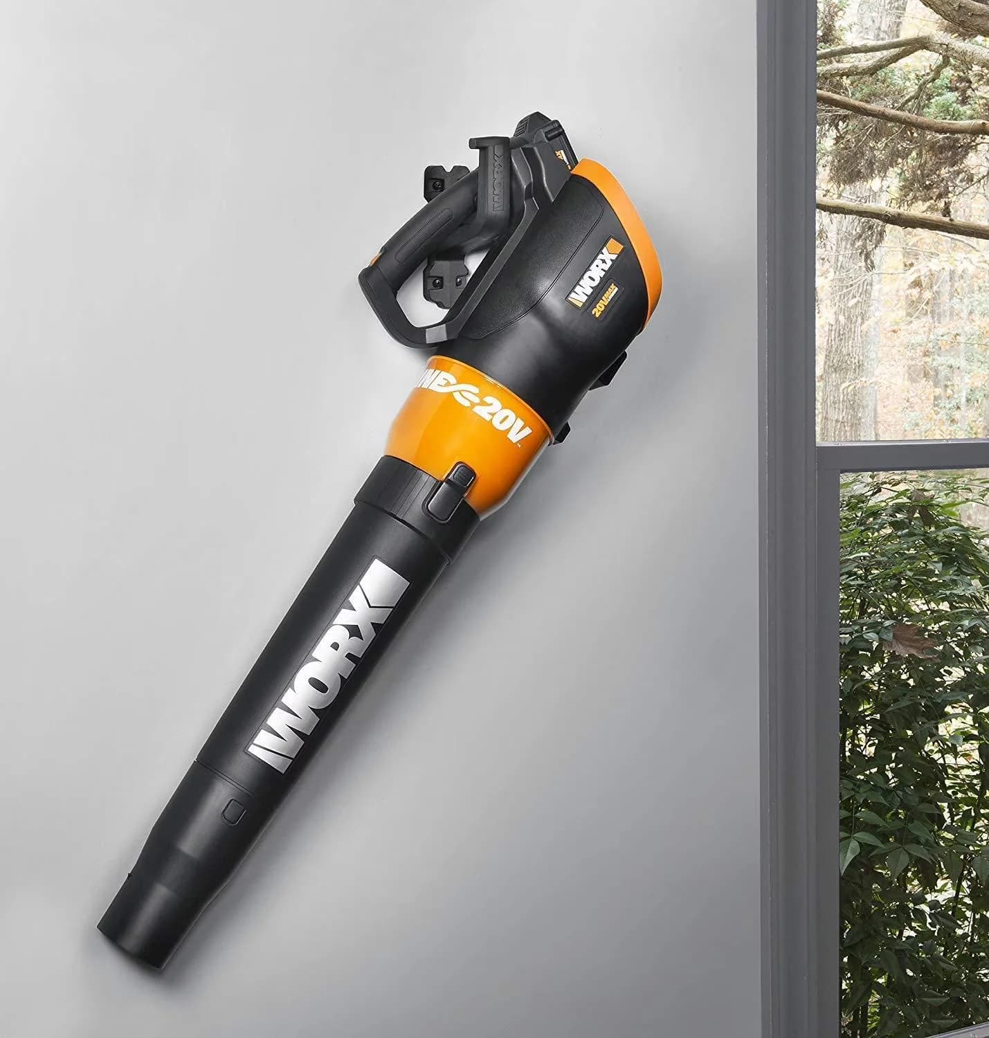 Leaf Blower Stylish with Storage, Install on wall studs or drywall - Plastic Black Model 454D47