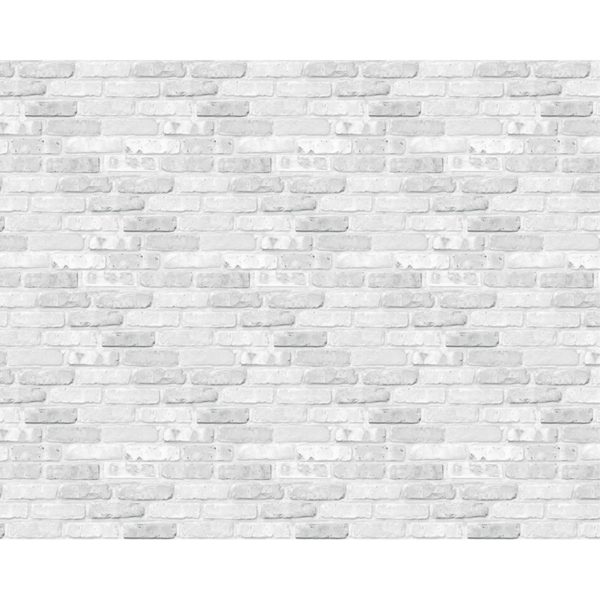 Sleek Wallpaper Wall Decals Wall Covering with Durable, 48" x 12 ft - Paper White Brick Model 837350