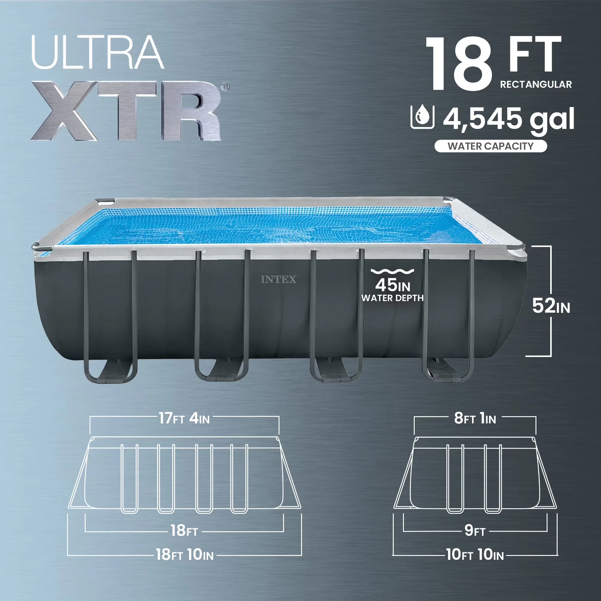 Durable Above Ground Pool with Uv Resistant, Canopy - Beige 18Ft for General Purpose Model 095BA0