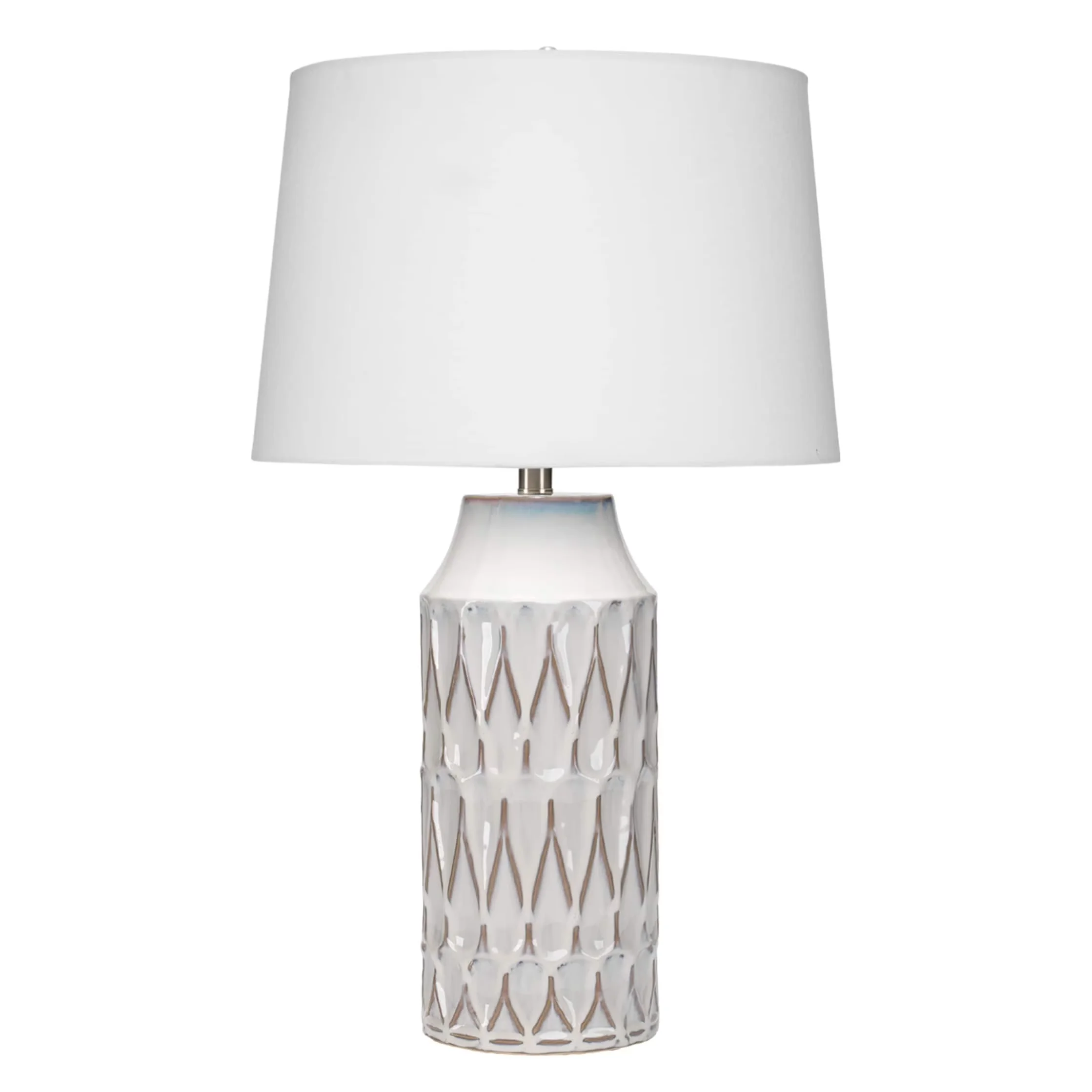 Durable Table Lamp with Incandescent, Accent Lamps, Cord length: 8 ft. clear cord - White Ceramic Model DF65EC