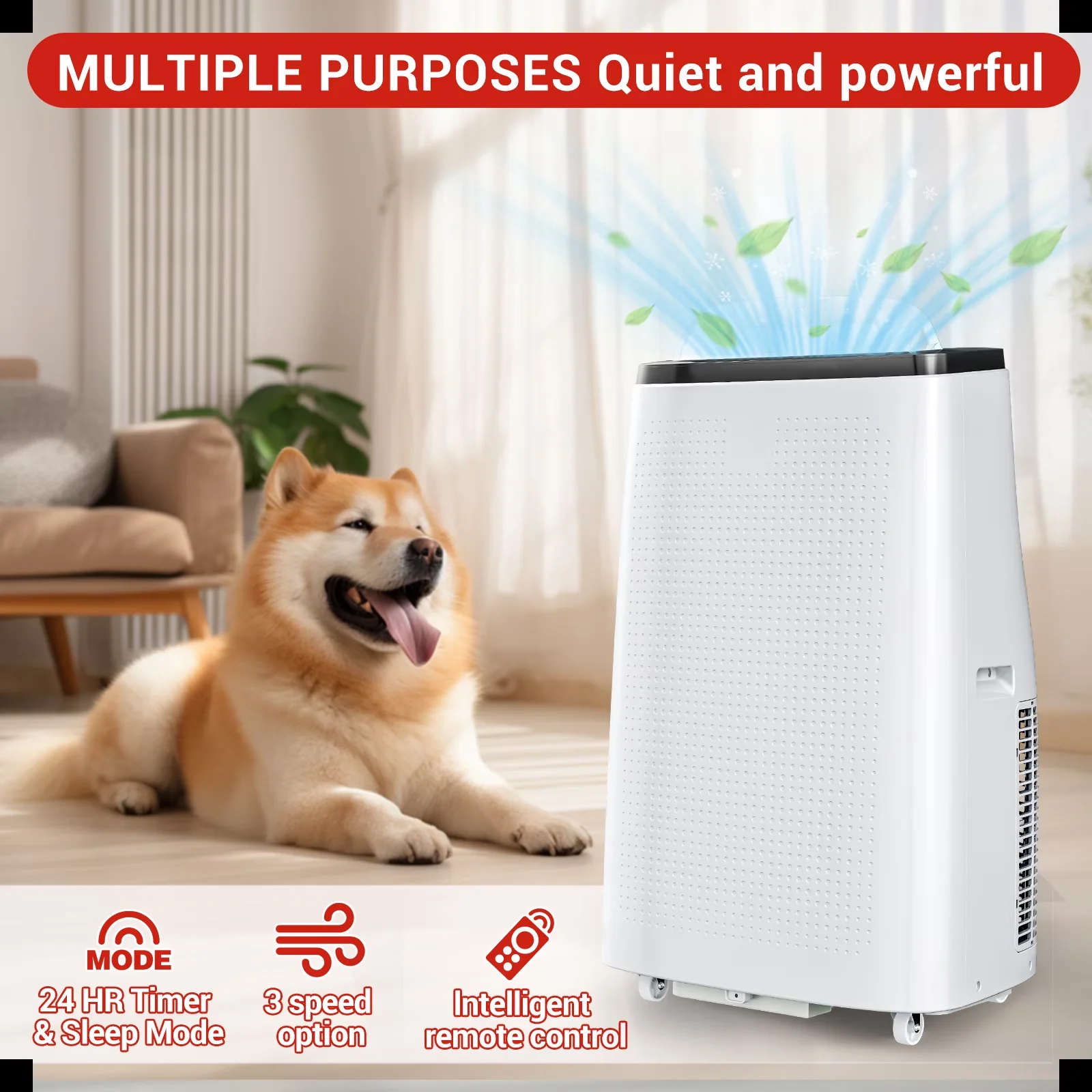 Innovative Air Conditioner with 14000 BTU, Remote Controlled, Timer - Dark Gray Top Cover Model B50E78