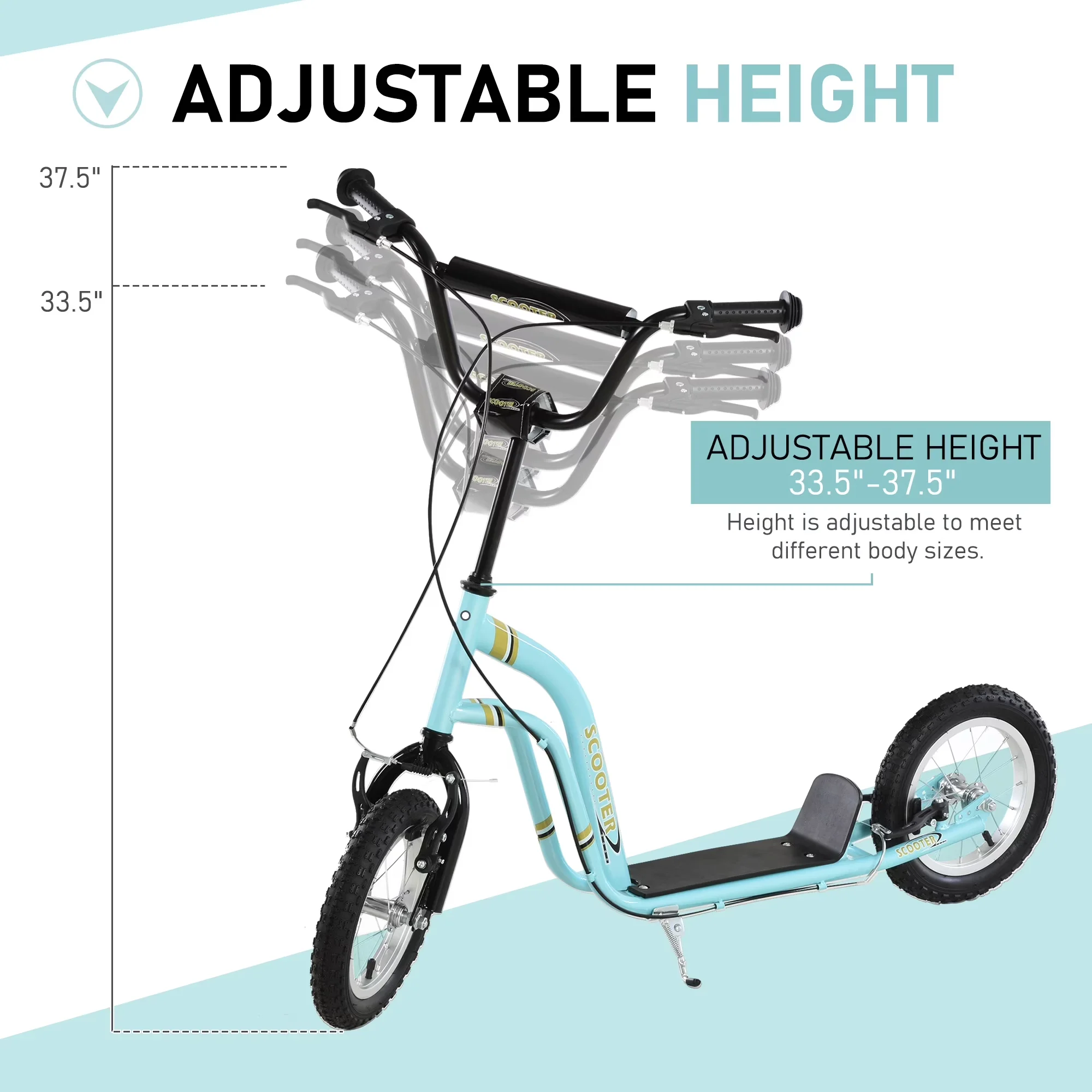 Stylish Scooter with Compact, Youth Kids Kick - High-Carbon Steel Blue Model E4A5DE