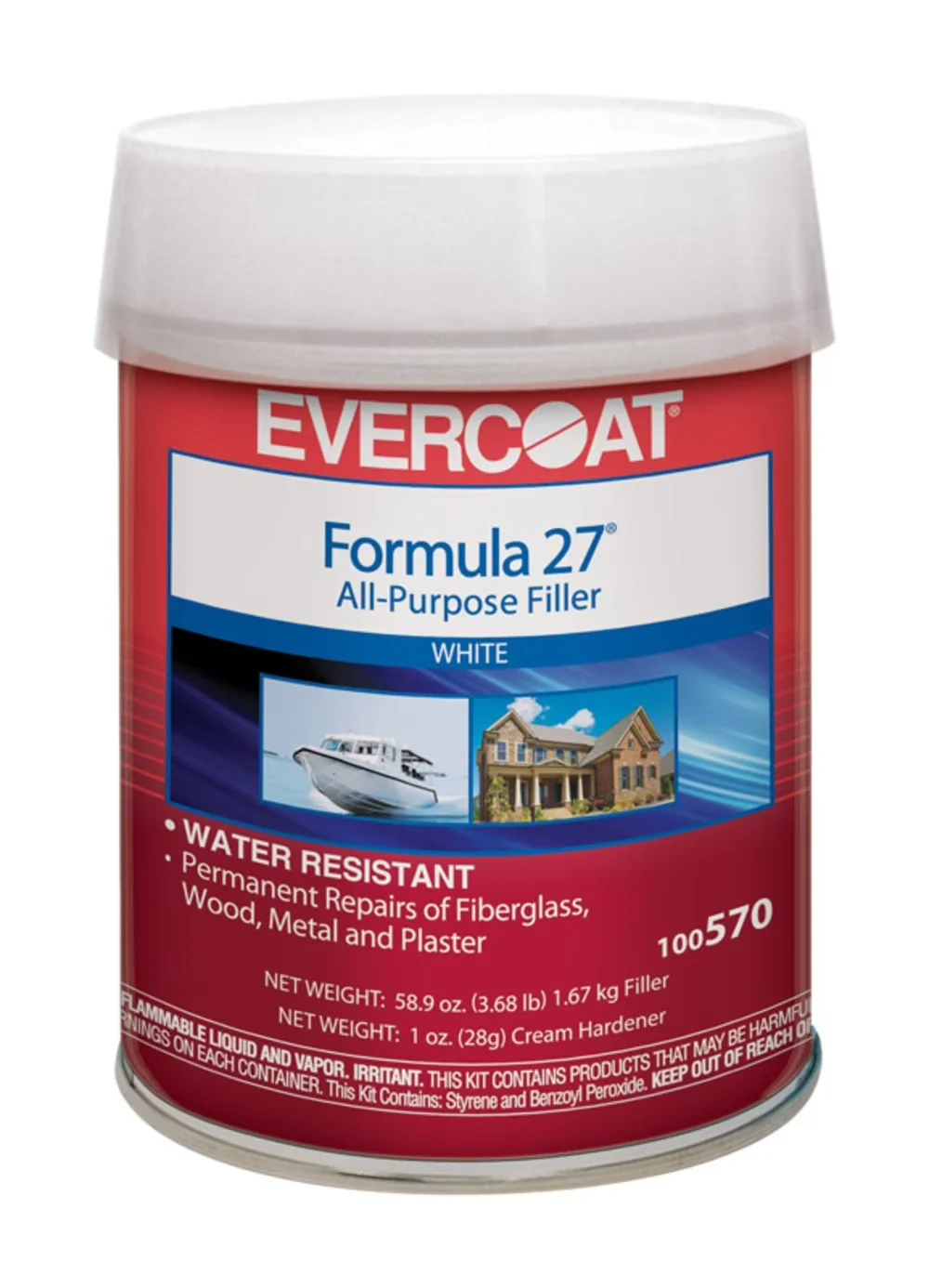 Building Material Essential with Formula 27 All-Purpose Filler, Will not shrink after curing - Metal White Model 39E04B