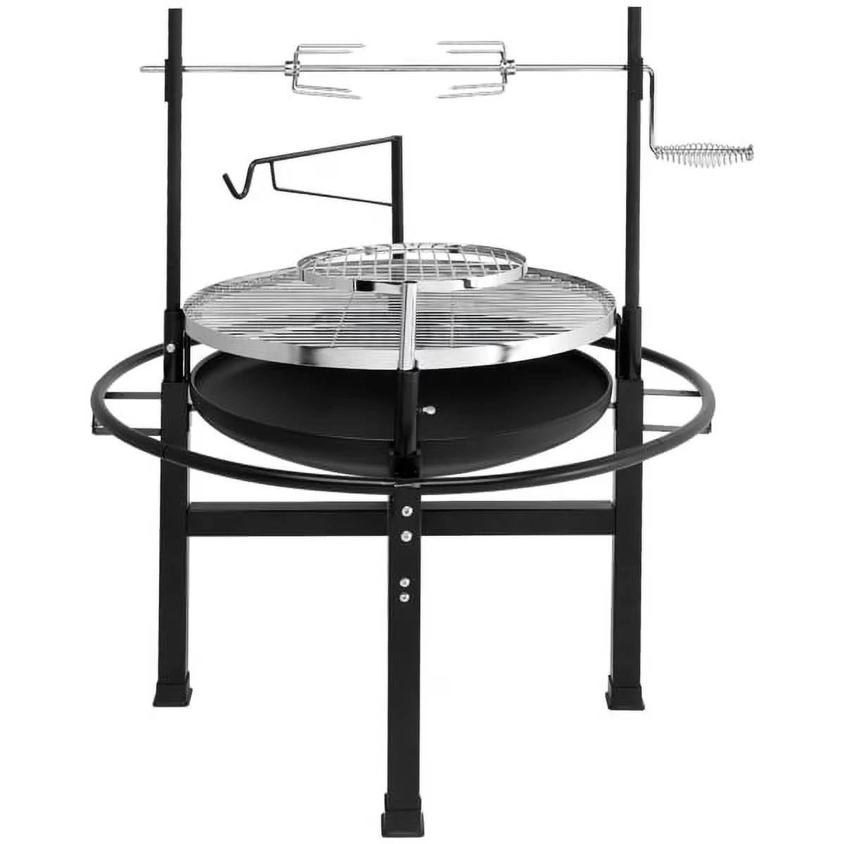 Essential Charcoal Grill with 85*85*108cm Round Iron Spray Black - Stainless Steel Model 14C610
