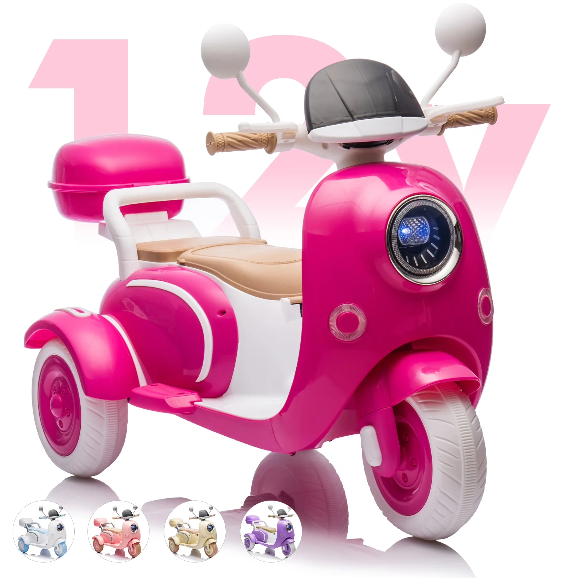 Quality Scooter with Battery, 12V, 12V Electric Kids Motorcycle - Red - Heavy Duty Model E72A49