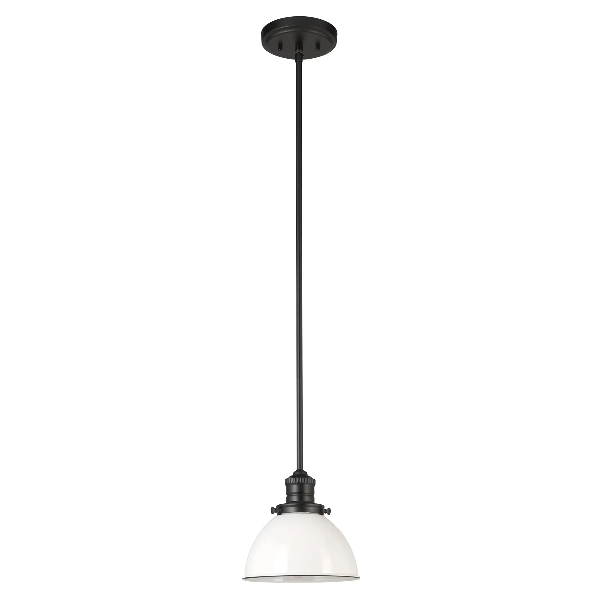 Stylish Desk Lamp with Incandescent, Rustic/Lodge, White/Matte Black - Steel Model AF54F3