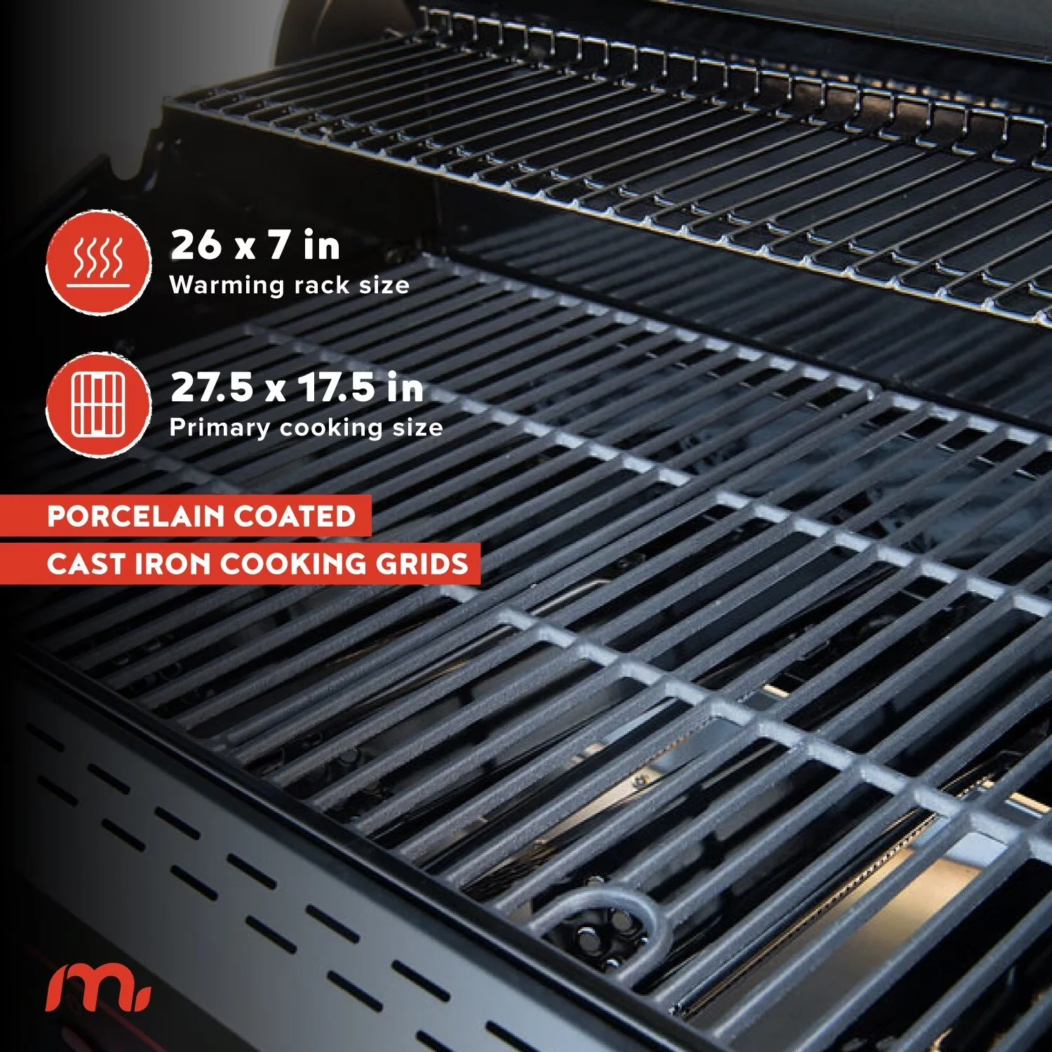 Gas Grill Essential with 5-Burner Propane, 656 SQ. In. Cooking Space, Accessory Hooks - Red Steel Model 785281