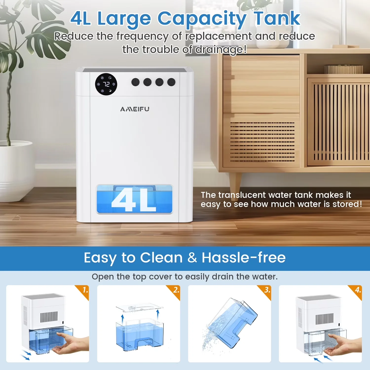 Essential Dehumidifier with Automatic Shut-Off, Dehumidifier type: freestanding - White Model AF5CAA