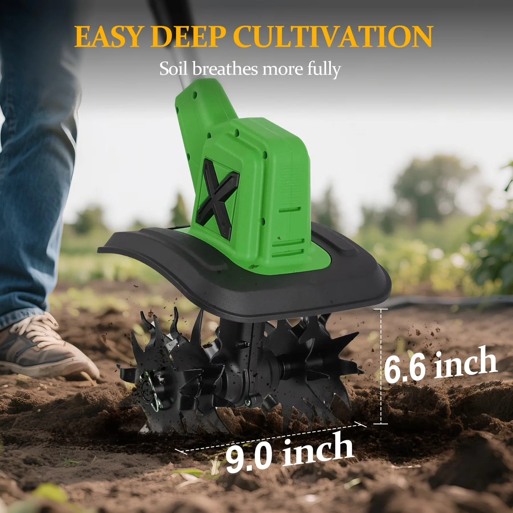 Versatile Trillers Cultivator with Battery, 21V, 21V Cordless Tiller - Standard Series Model A5885C