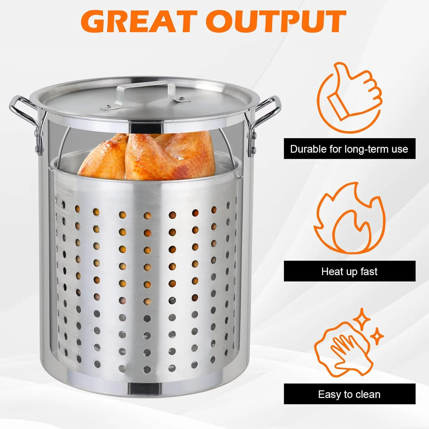 Efficient Outdoor Fryer with 55000 BTU, Thermometer, Marinade Injector - Model 404038