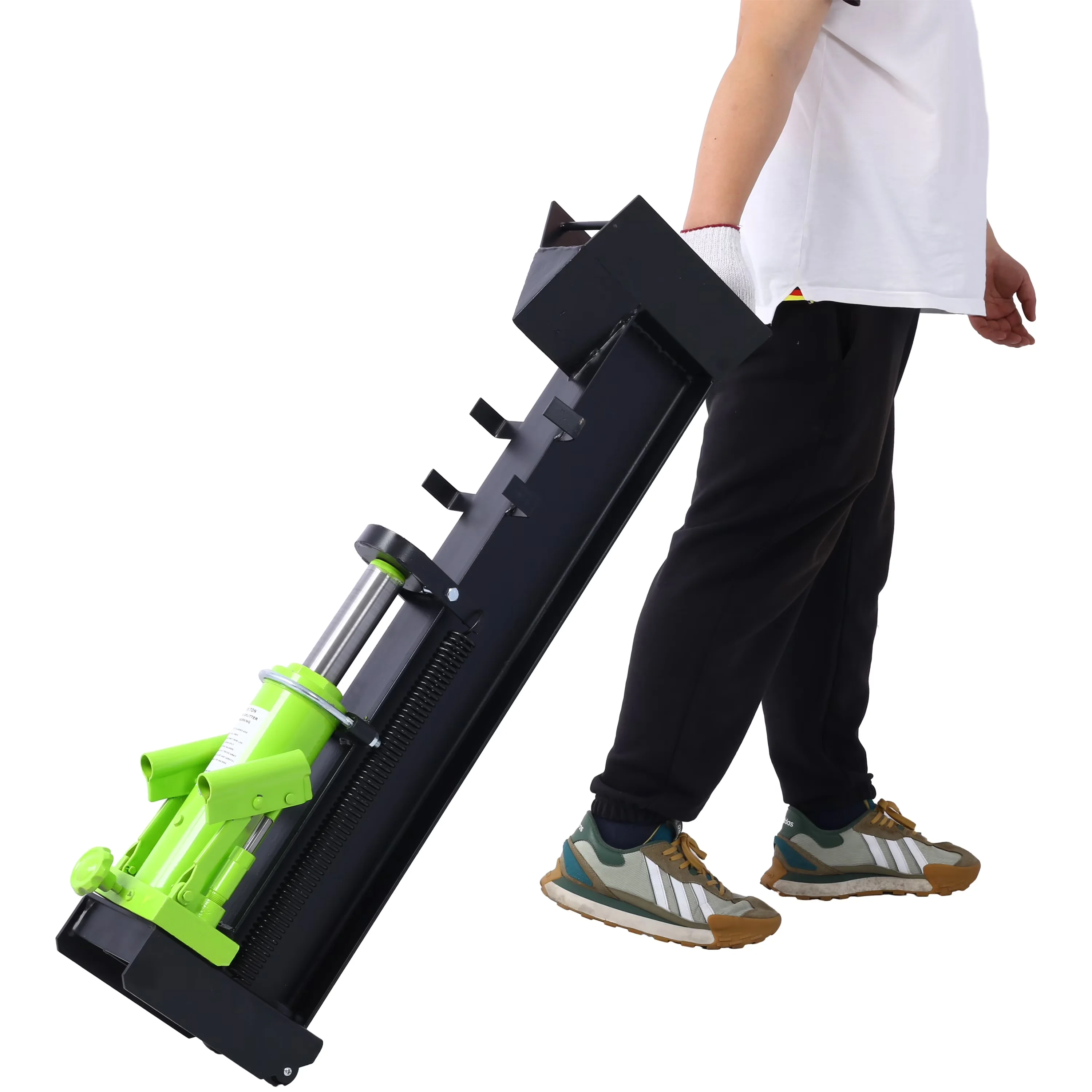 Sleek Logsplitter with Wheeled, Horizontal Full Steel Beam, Manual Wood Splitter - Black Model CB57B7
