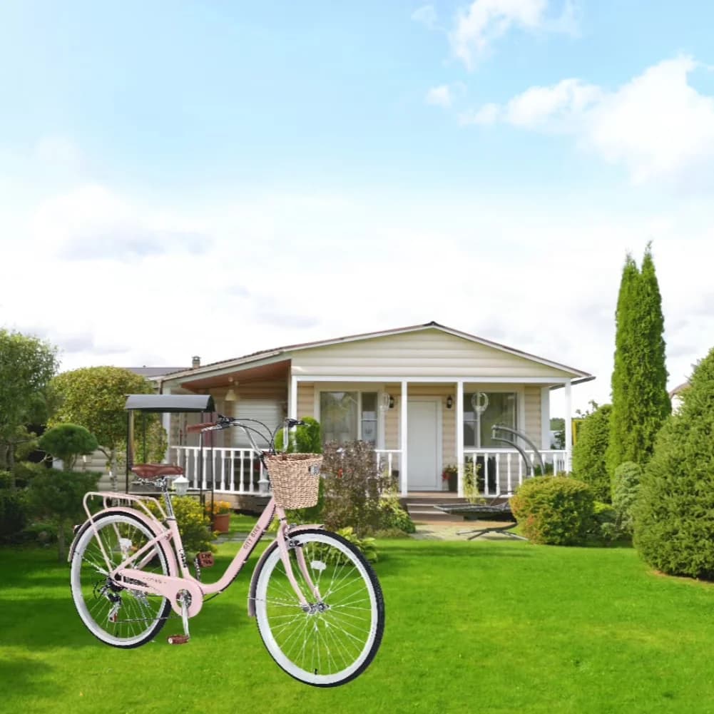 Cruiser Bike Compact with Lightweight, 26 Inch Beach - Pink - Compact and Portable Model 34101F