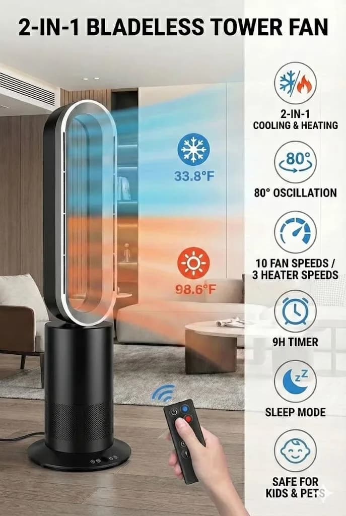 Innovative Portable And Electric Space Heater with Temperature Controlled, Touchscreen, Oscillating - Black Model 789883