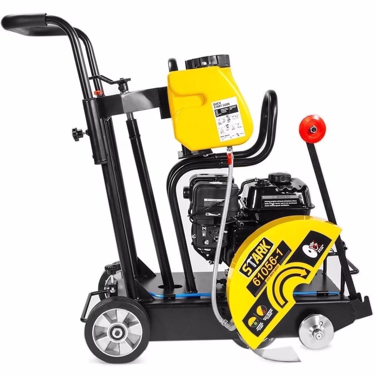 Compact Power Saw with Built-In Wheel, 14" Gas Walk Behind Concrete, Push Pavement Cutter (No Blade) - Model 8E48BE