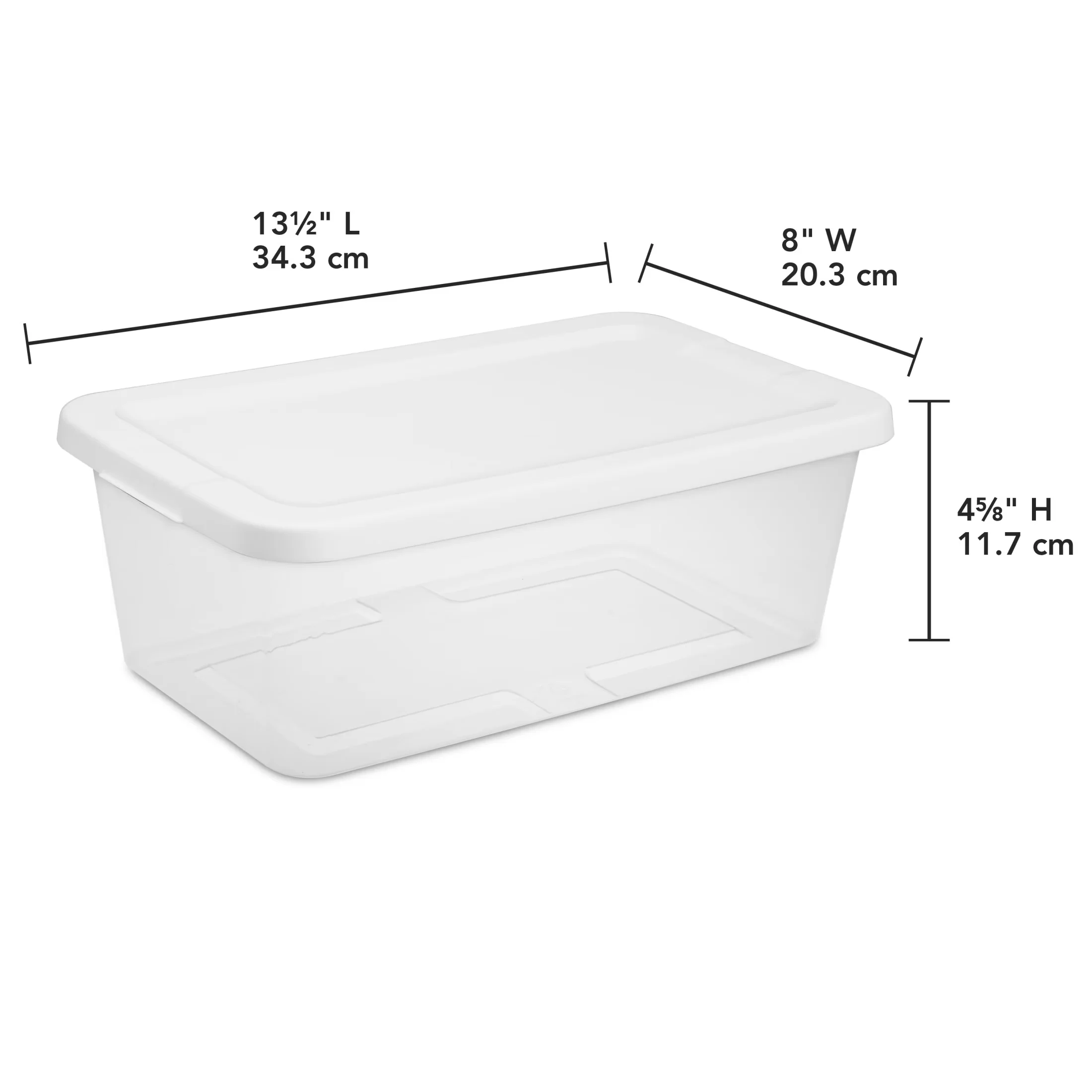 Compact Garage Storage Supply with Stackable, Snap-on Lid, Set of (10) 6 Quart Boxes - Plastic White Model D92247