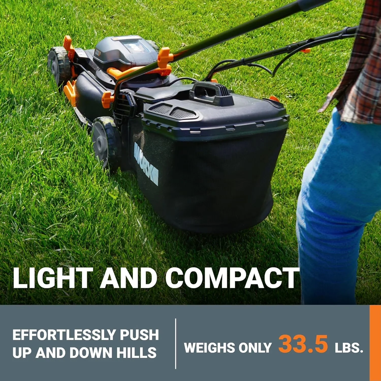 Compact Push Mower with Battery, 40V - WG743 - Satisfaction Guaranteed Model 1E04B6