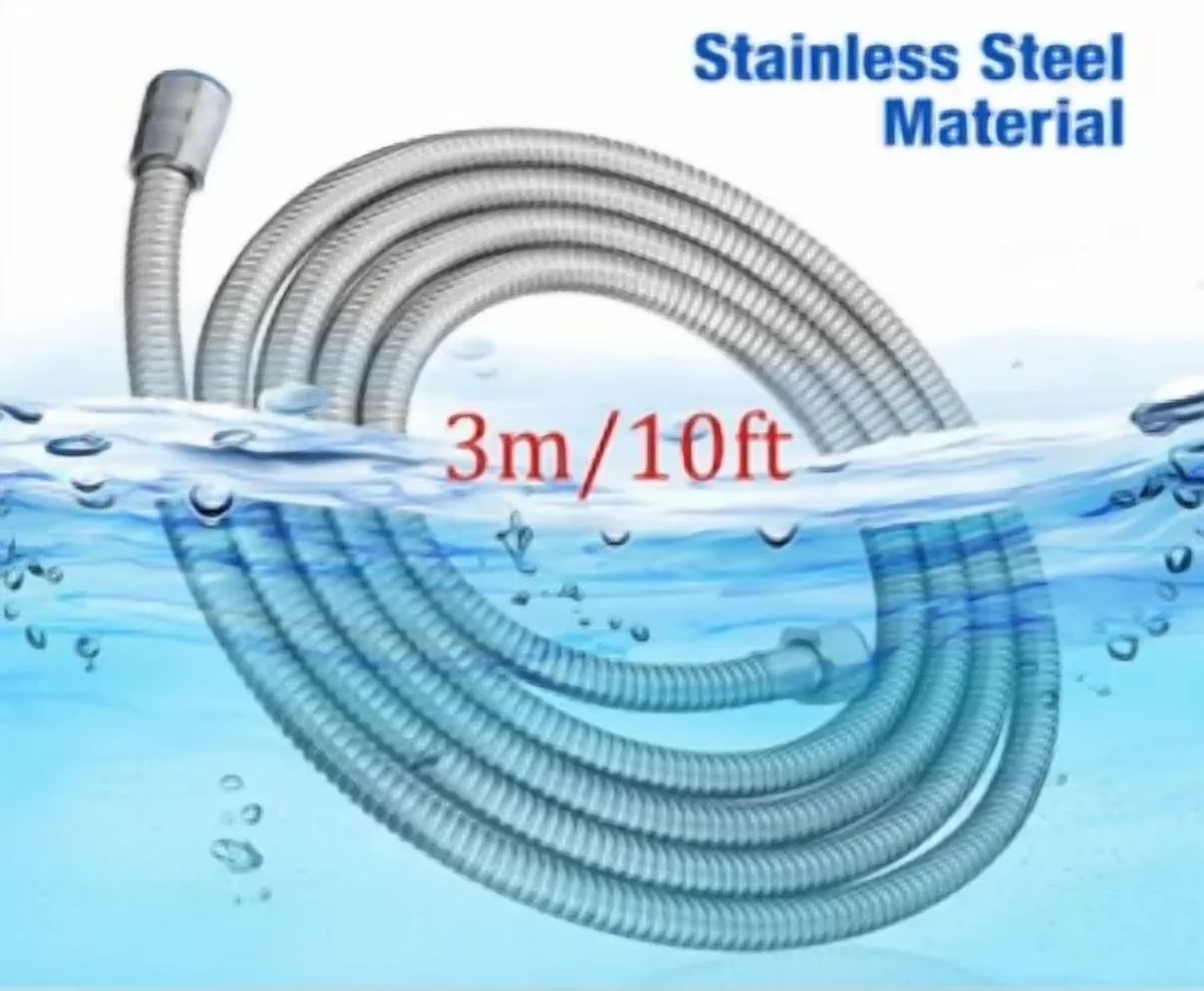 Classic Shower Head with Flexible, Handheld, Useful for both indoor and outdoor use. - Stainless Steel Model 1E5328