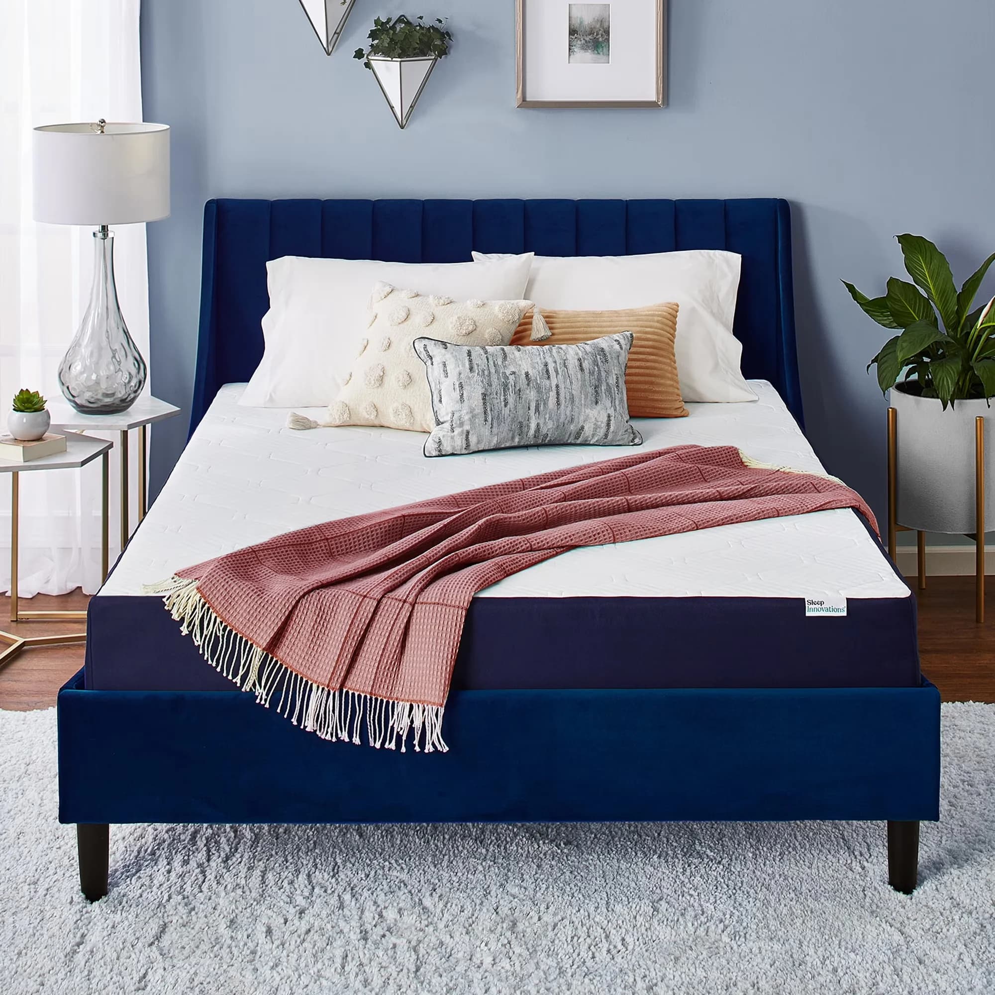 Versatile Mattresses Accessory with Mattress-In-A-Box, Hypoallergenic, Queen Size - Foam Blue Model CF80D5